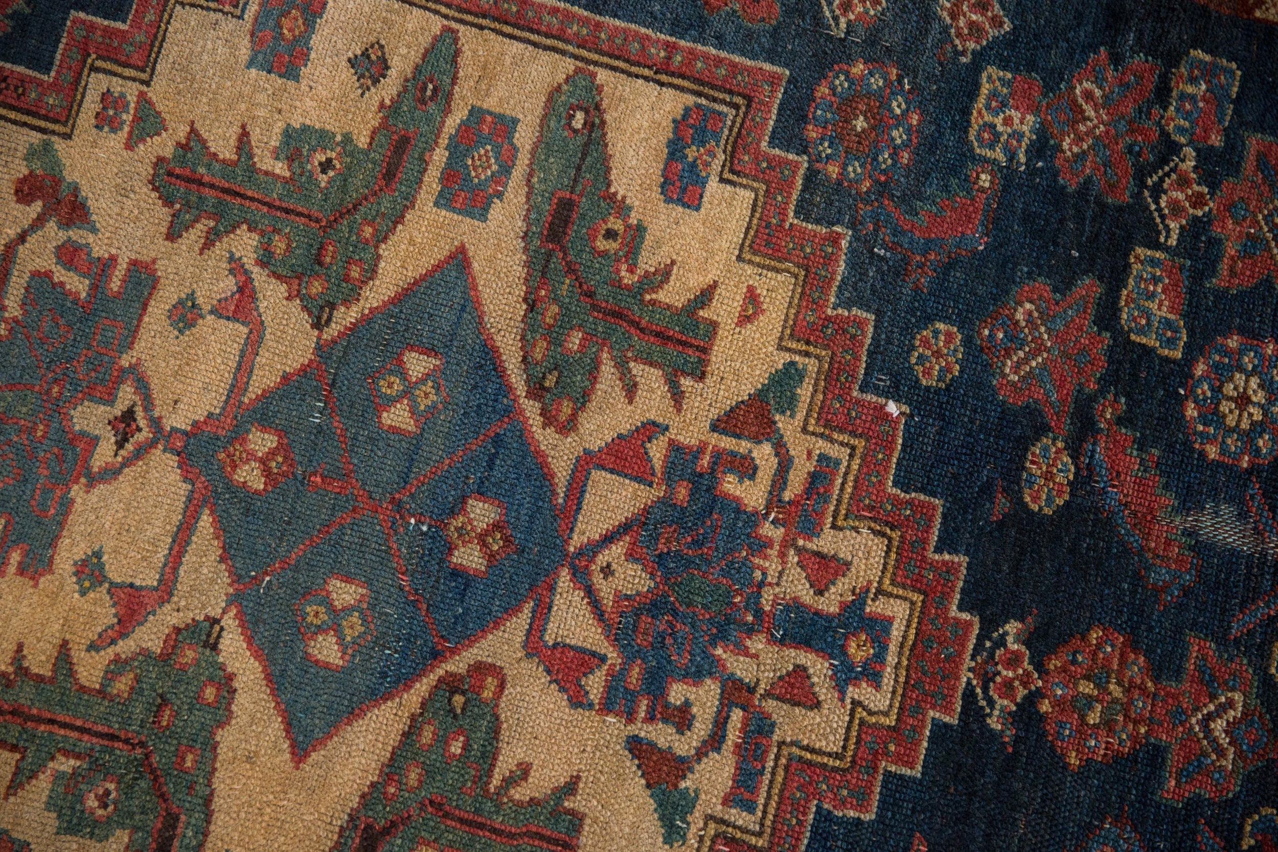 3.5x4.5 Vintage Fine Fragment Borchalou Square Rug - Image 5