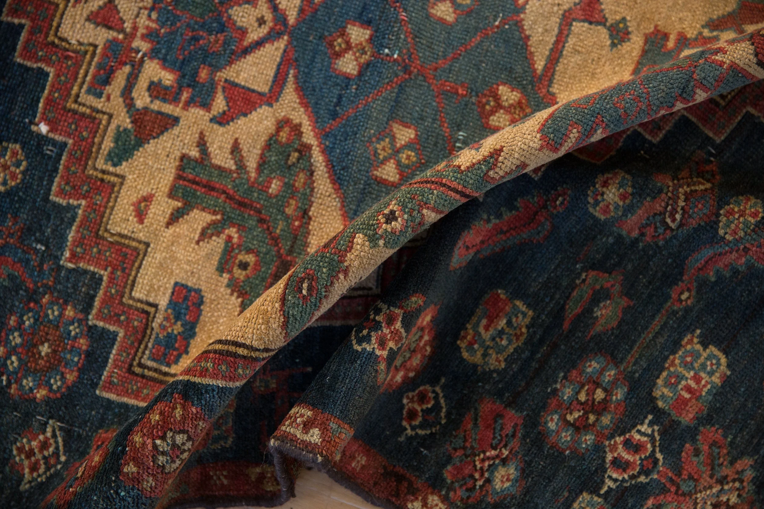 3.5x4.5 Vintage Fine Fragment Borchalou Square Rug - Image 8