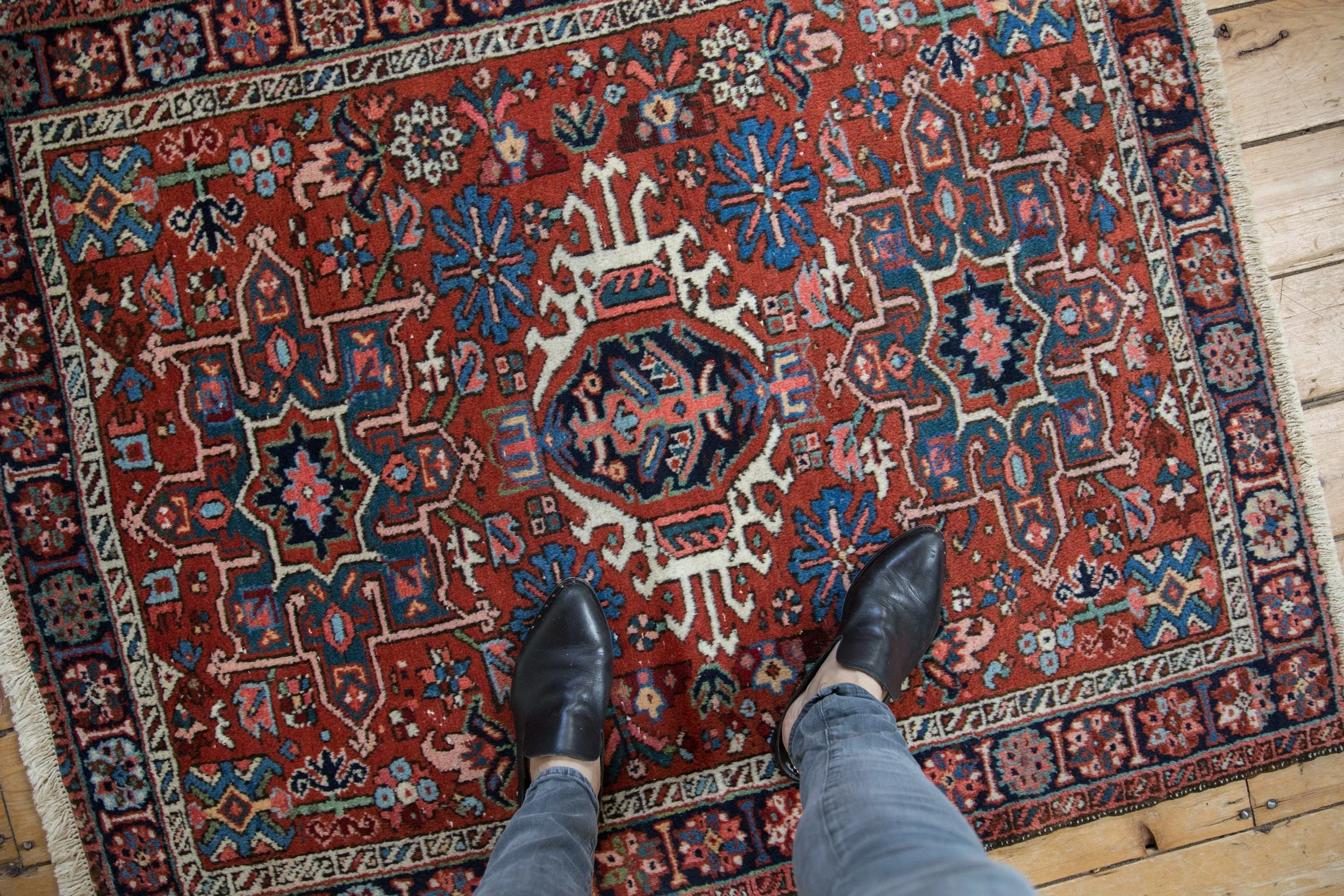 3.5x4.5 Vintage Karaja Square Rug - Image 2