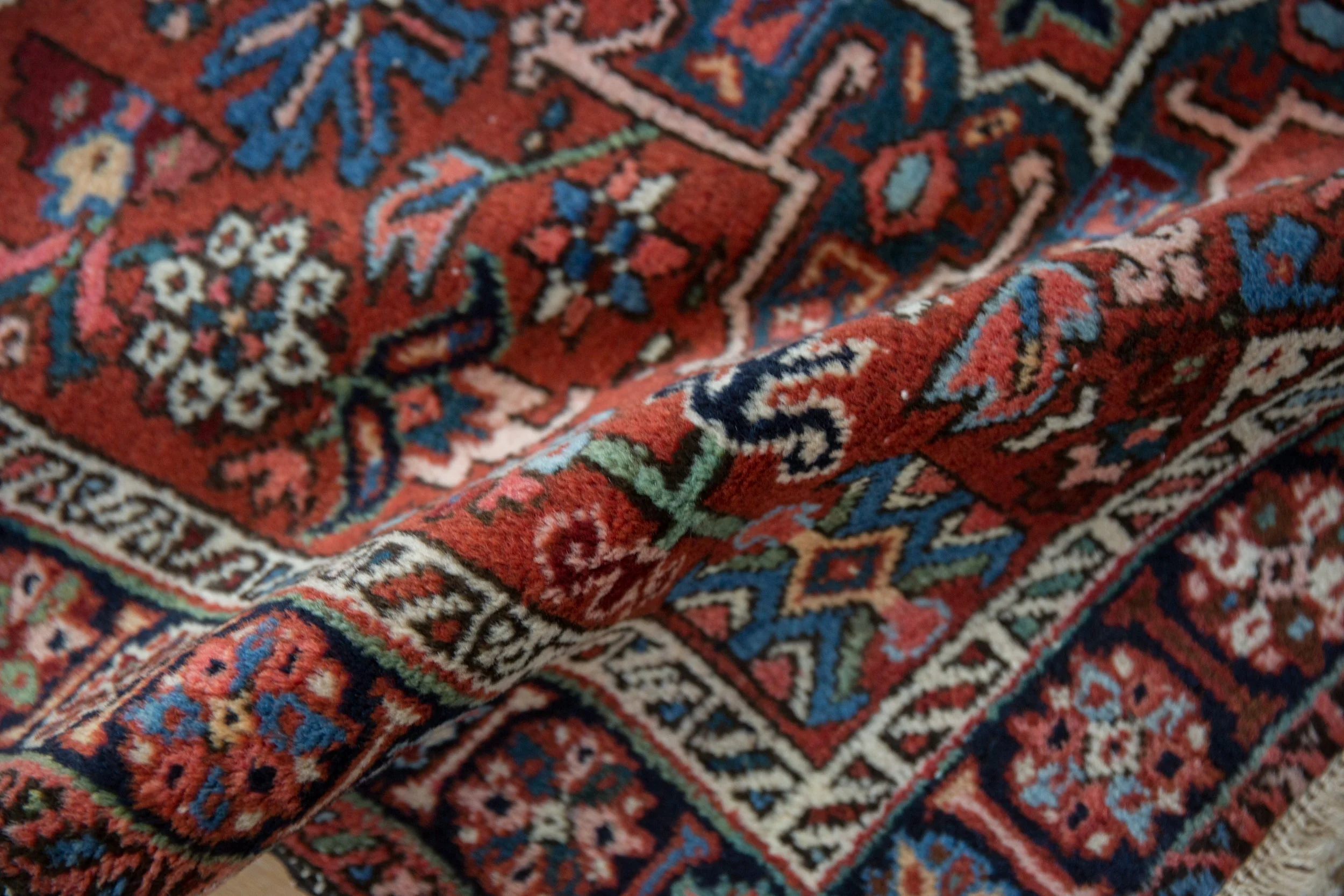 3.5x4.5 Vintage Karaja Square Rug - Image 7
