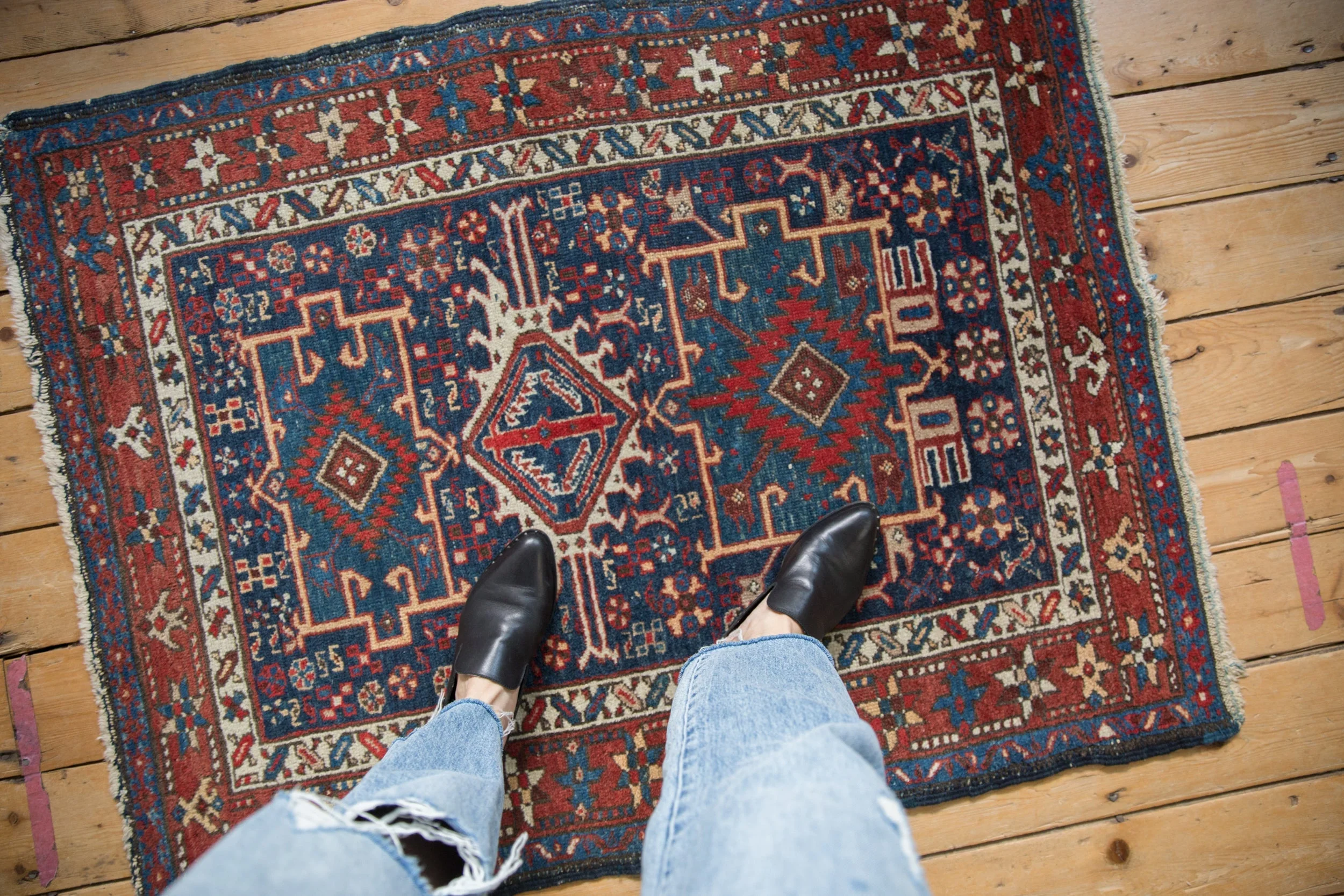 3.5x4.5 Vintage Karaja Square Rug - Image 2
