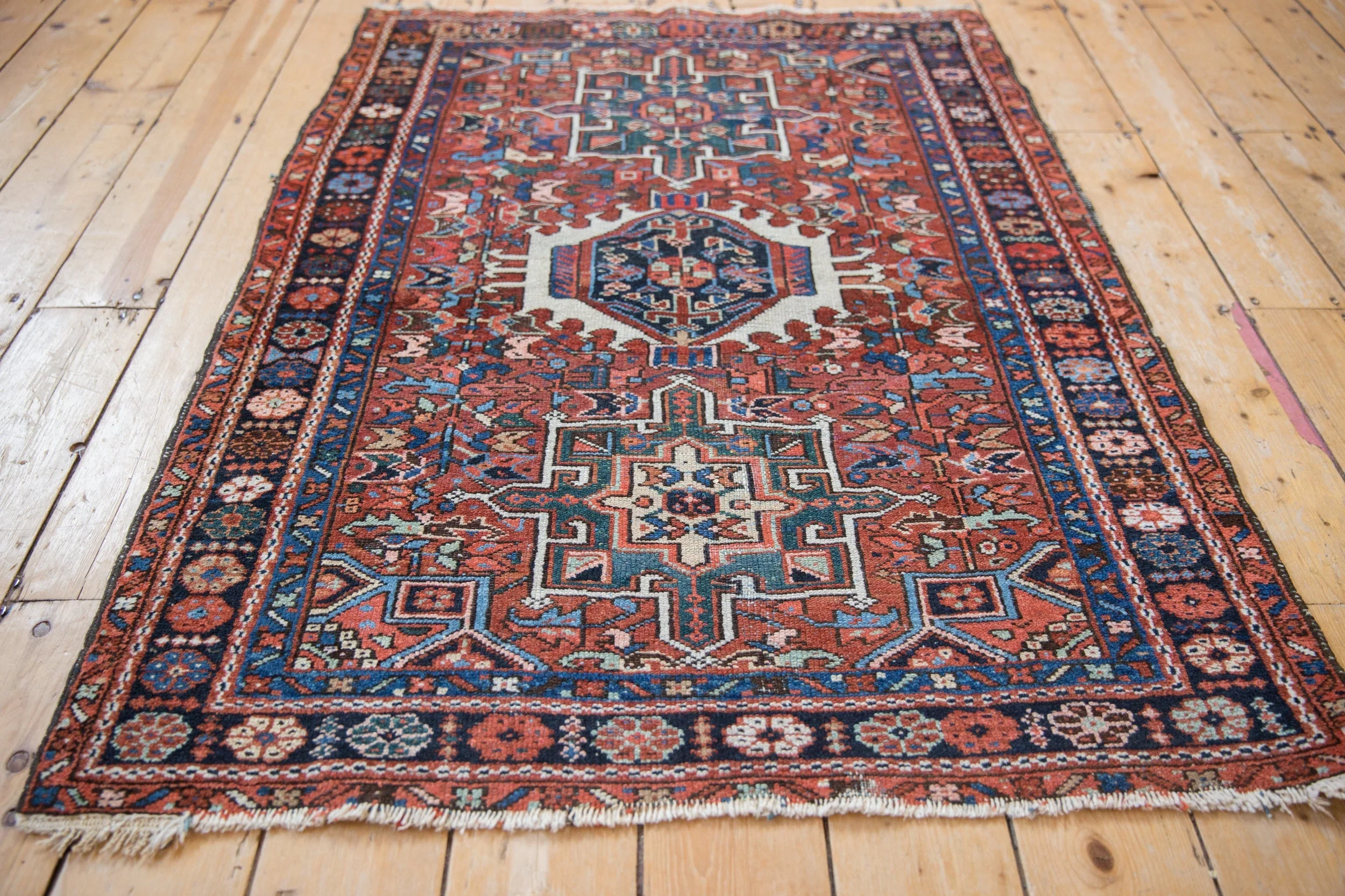 3.5x4.5 Vintage Karaja Square Rug - Image 4