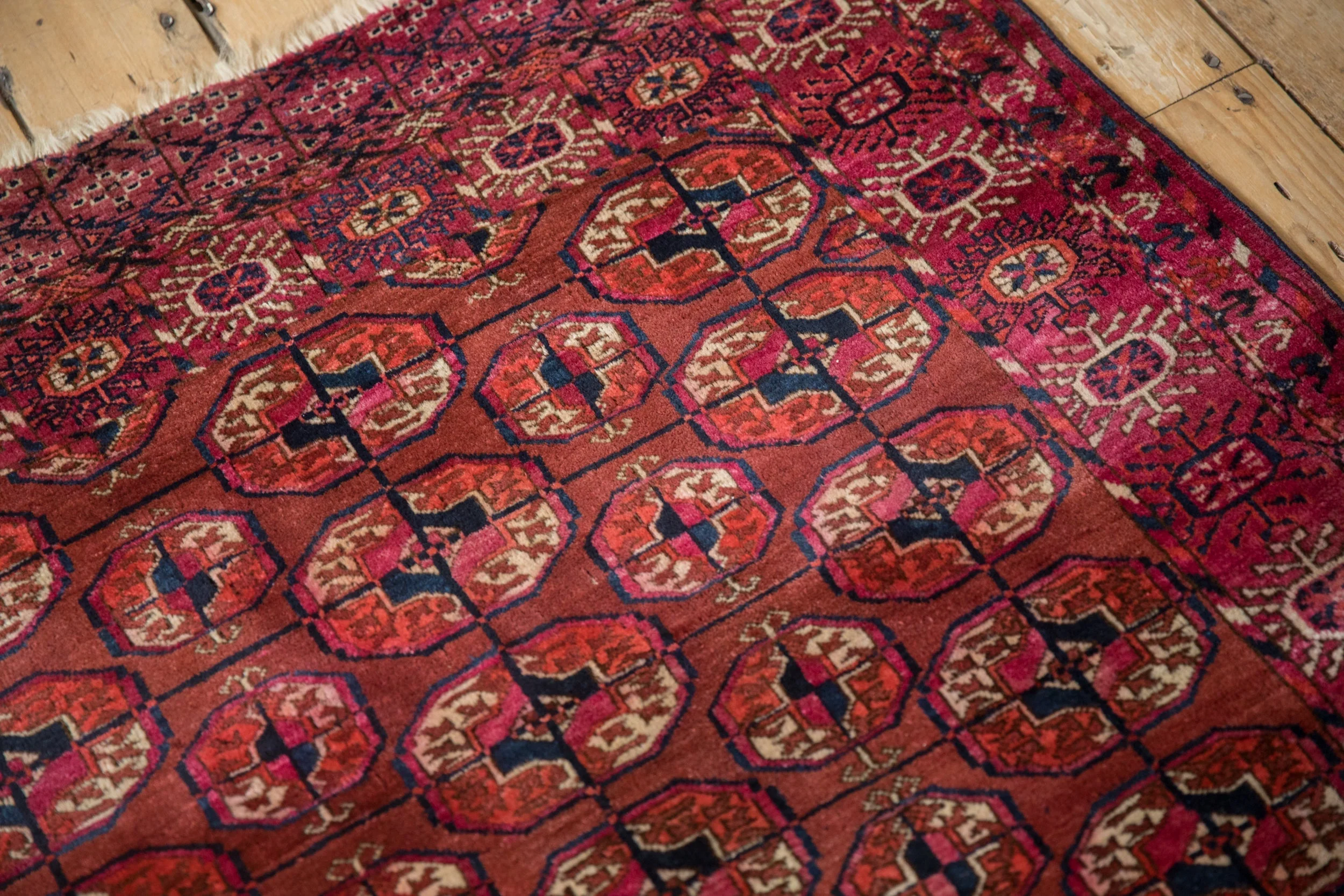 3.5x4 Antique Turkmen Square Rug - Image 7