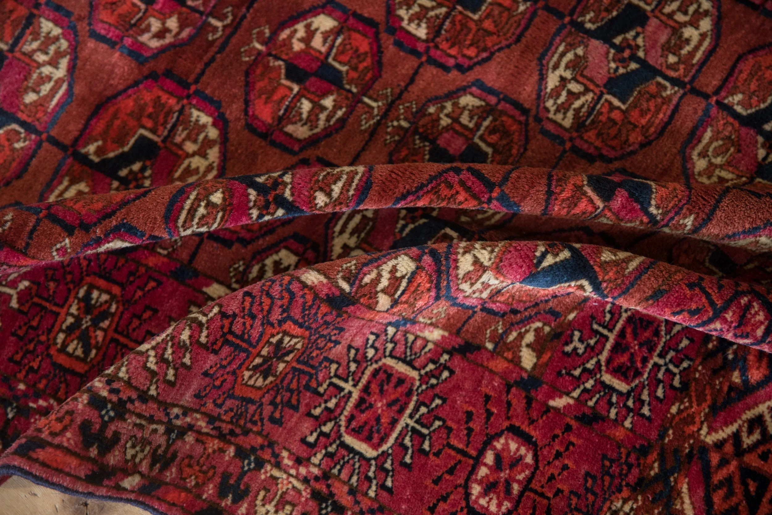 3.5x4 Antique Turkmen Square Rug - Image 8