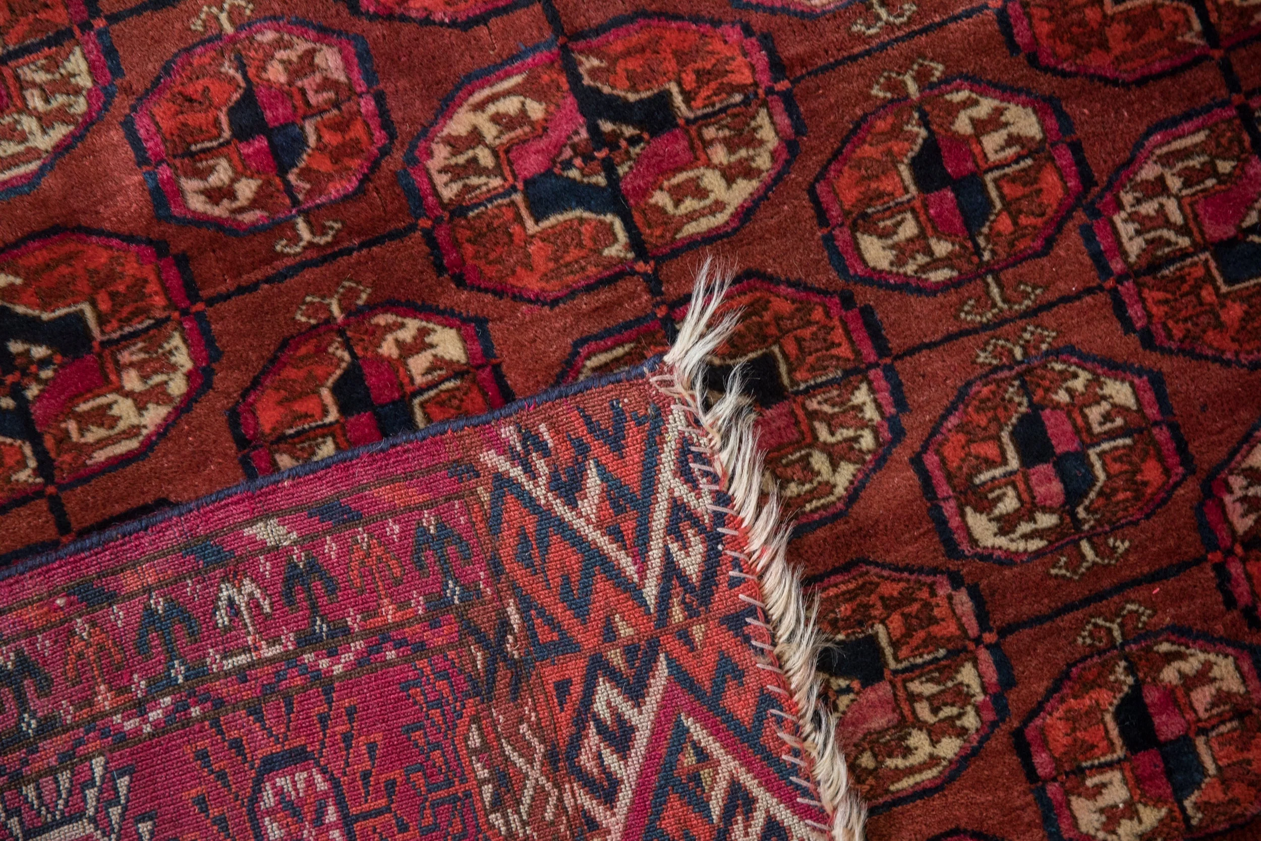 3.5x4 Antique Turkmen Square Rug - Image 9