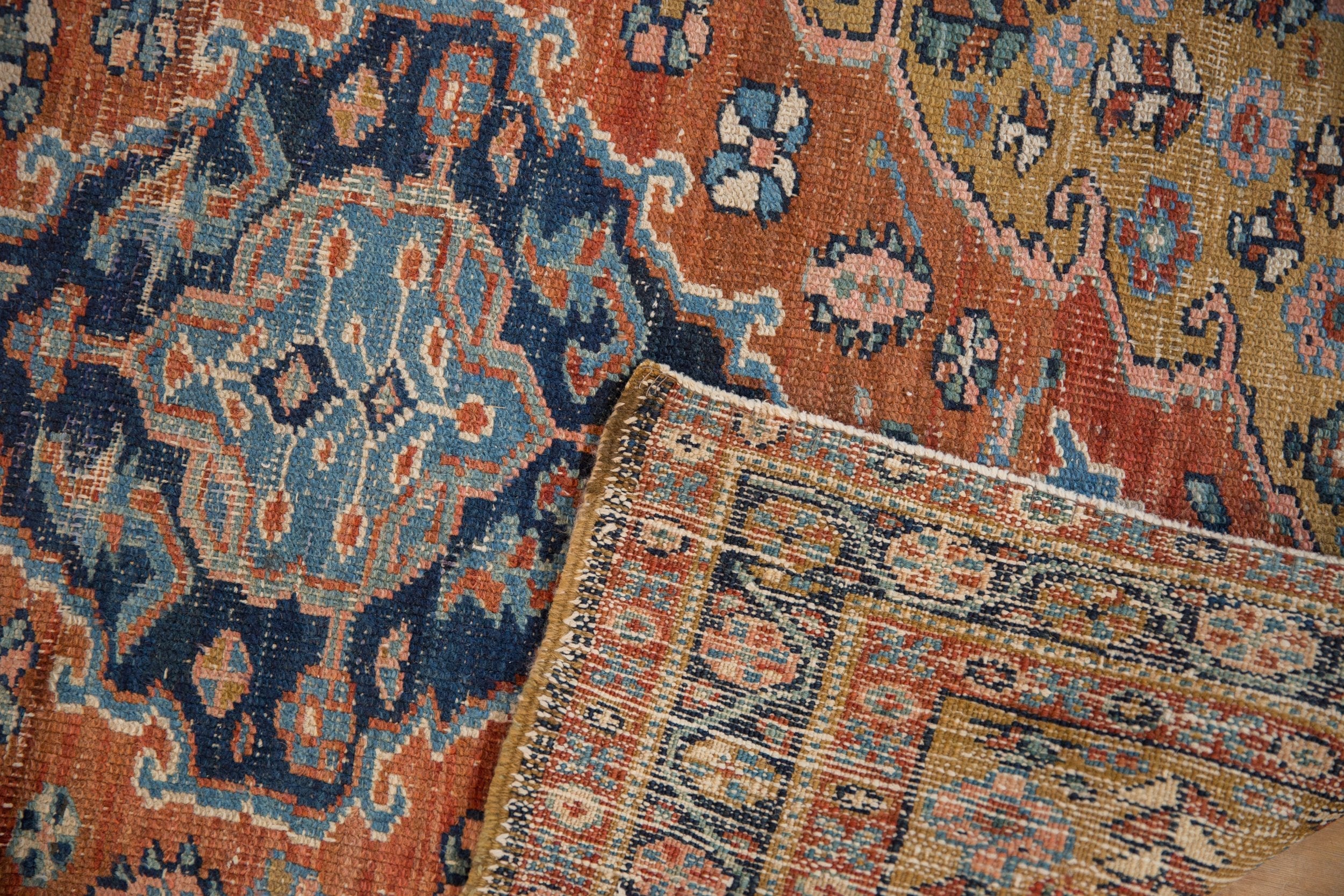 3.5x4 Vintage Heriz Square Rug - Image 10