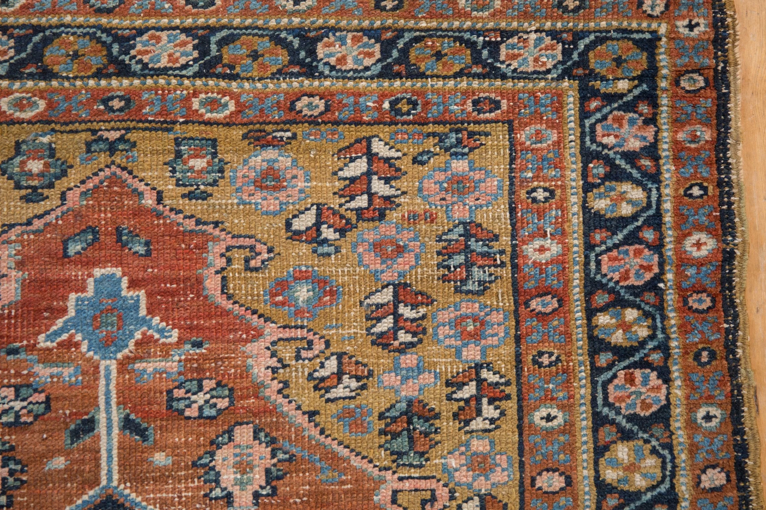3.5x4 Vintage Heriz Square Rug - Image 6