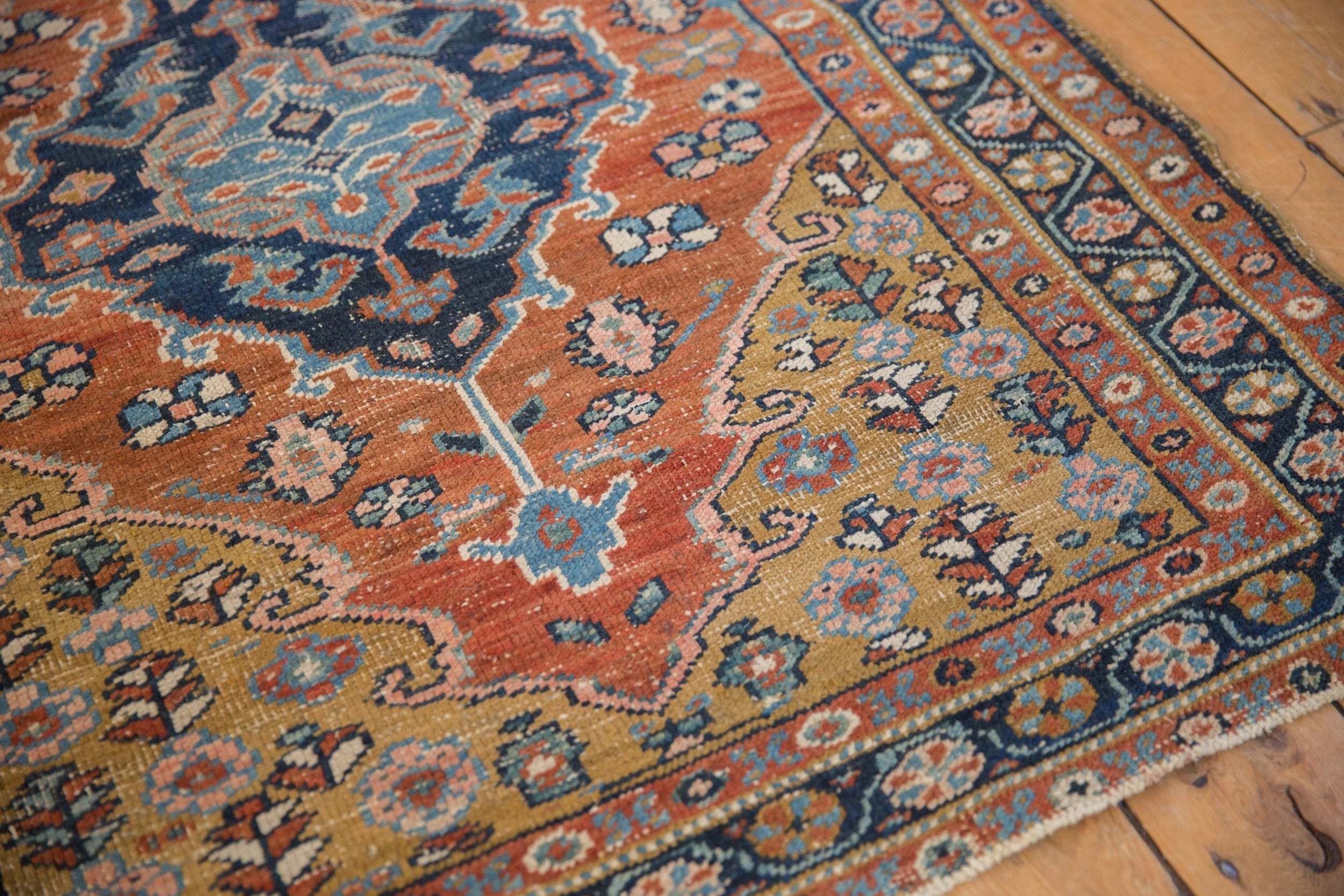 3.5x4 Vintage Heriz Square Rug - Image 8