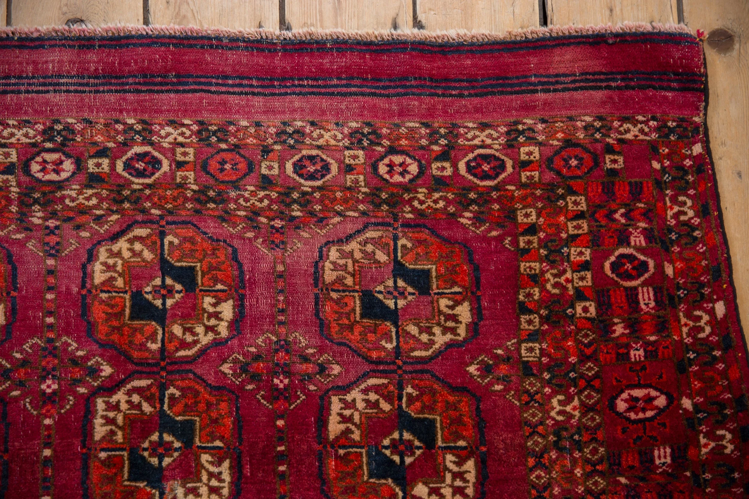 3.5x4 Vintage Turkmen Square Rug - Image 3