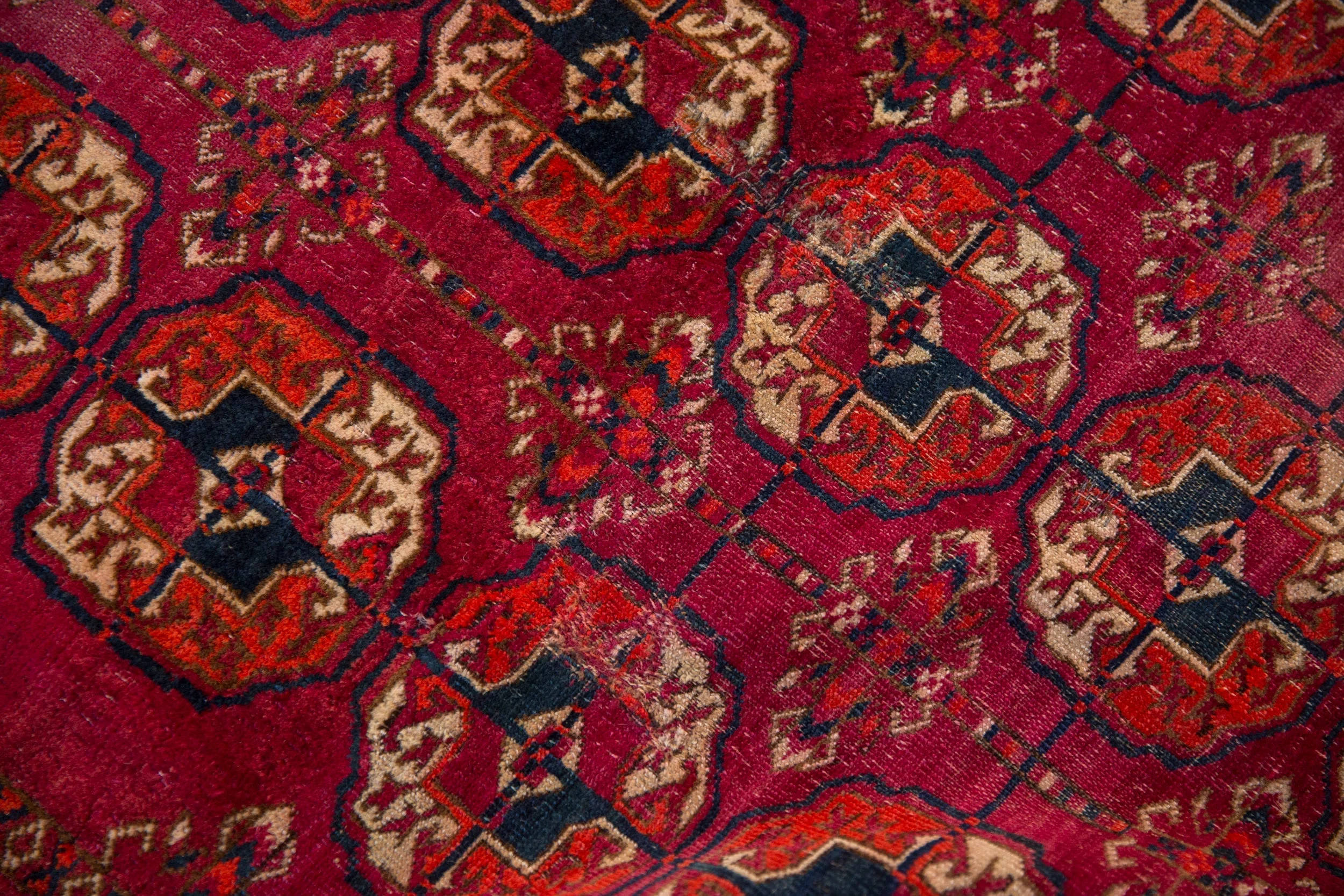 3.5x4 Vintage Turkmen Square Rug - Image 6