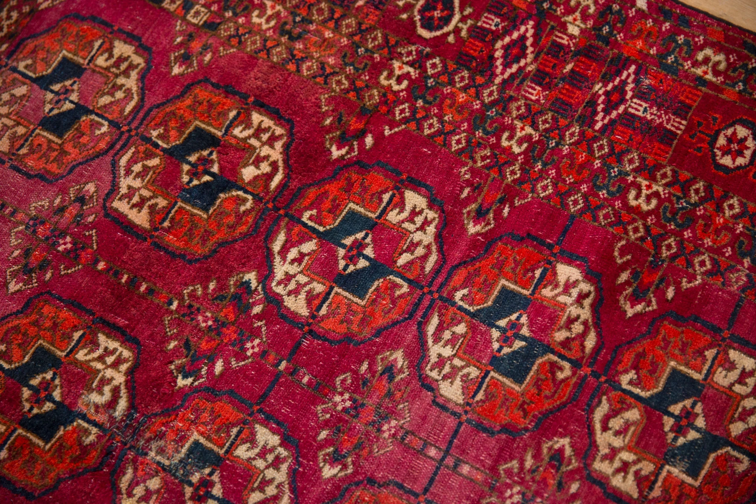 3.5x4 Vintage Turkmen Square Rug - Image 9