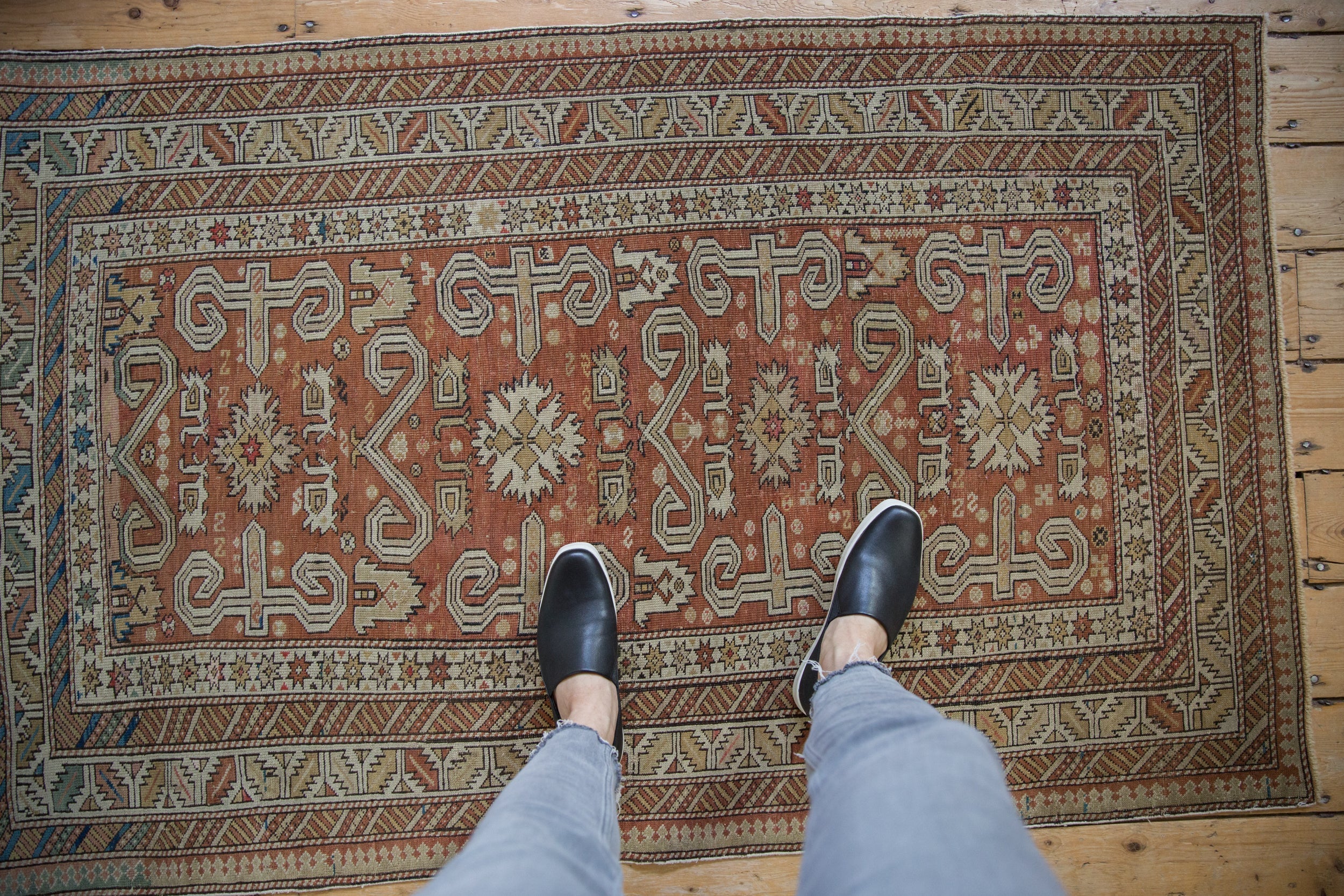 3.5x5.5 Antique Distressed Shirvan Rug - Image 2