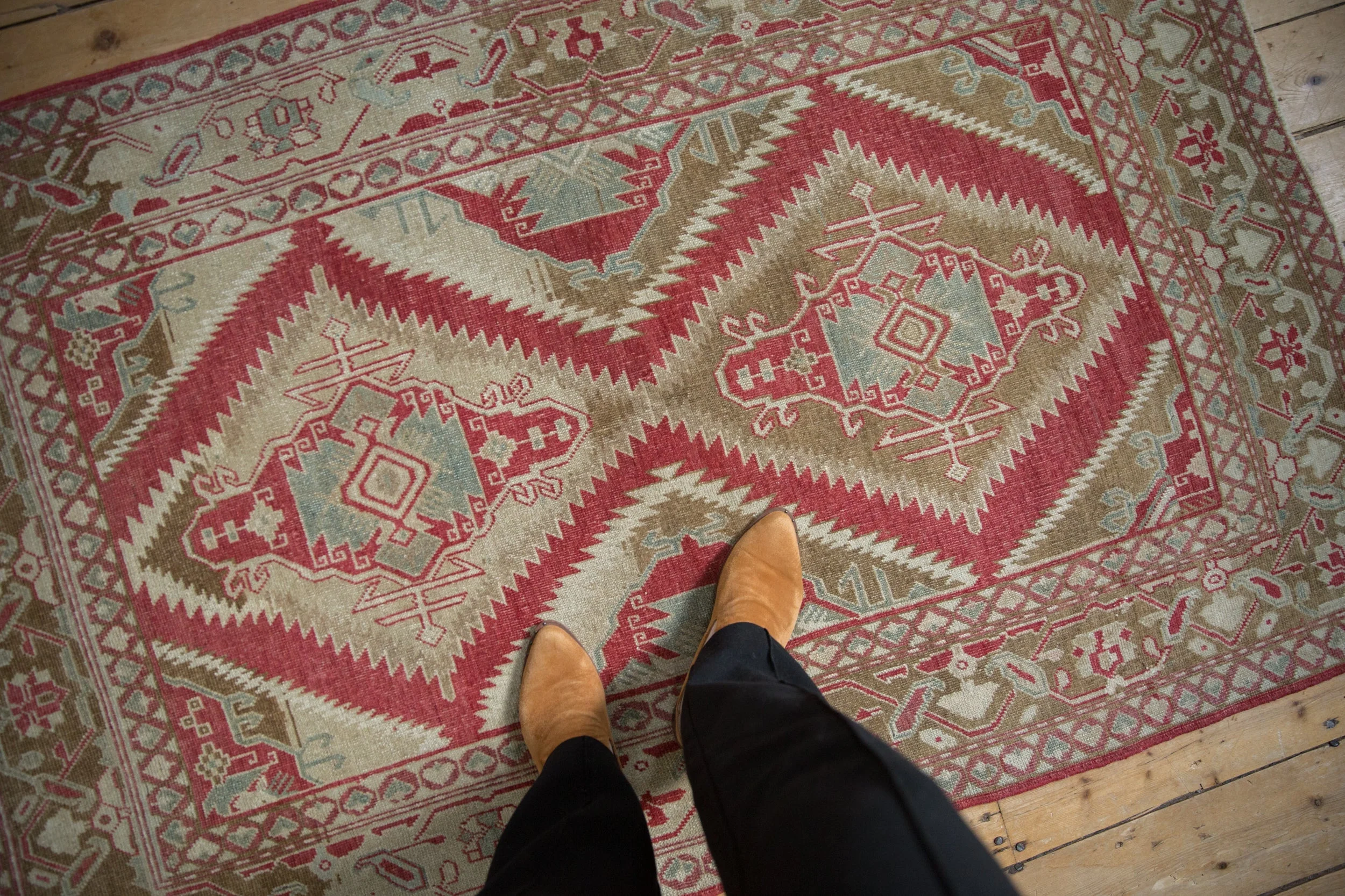 3.5x5.5 Vintage Distressed Caucasian Rug - Image 2