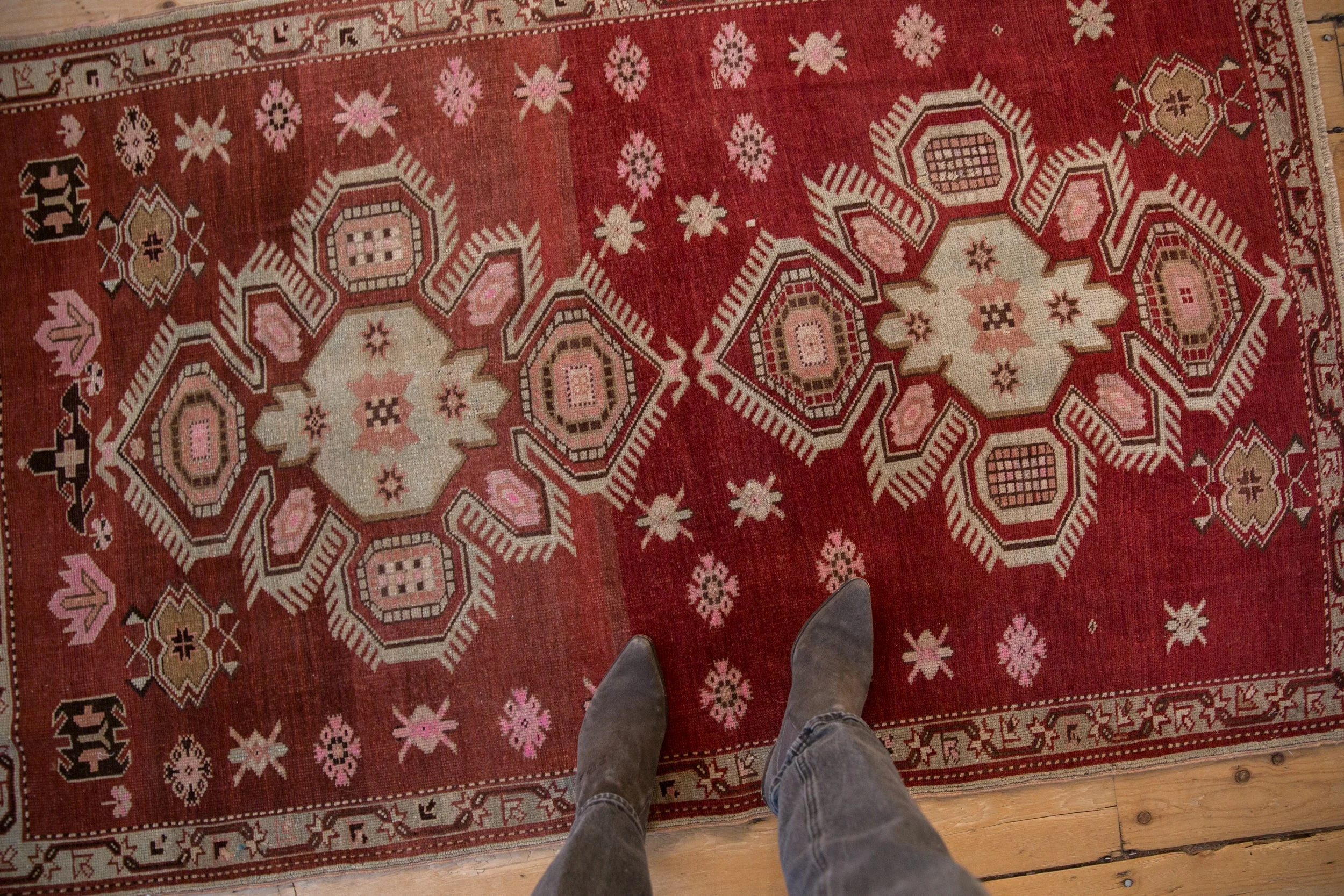 3.5x5.5 Vintage Distressed Caucasian Rug - Image 2