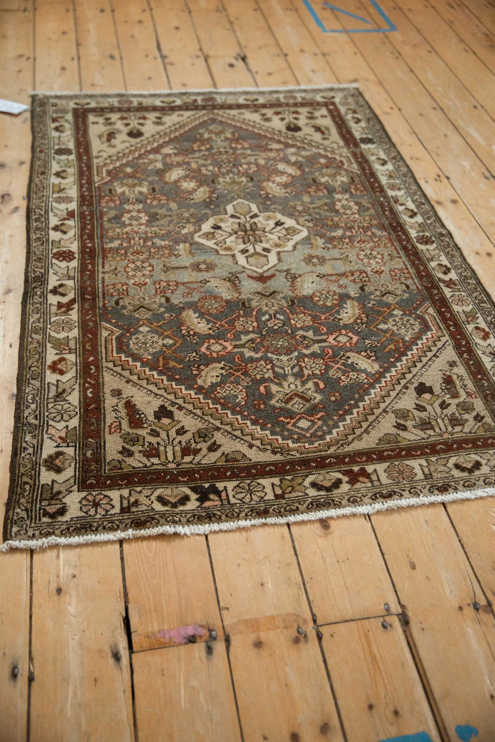 3.5x5.5 Vintage Distressed Hamadan Rug - Image 8