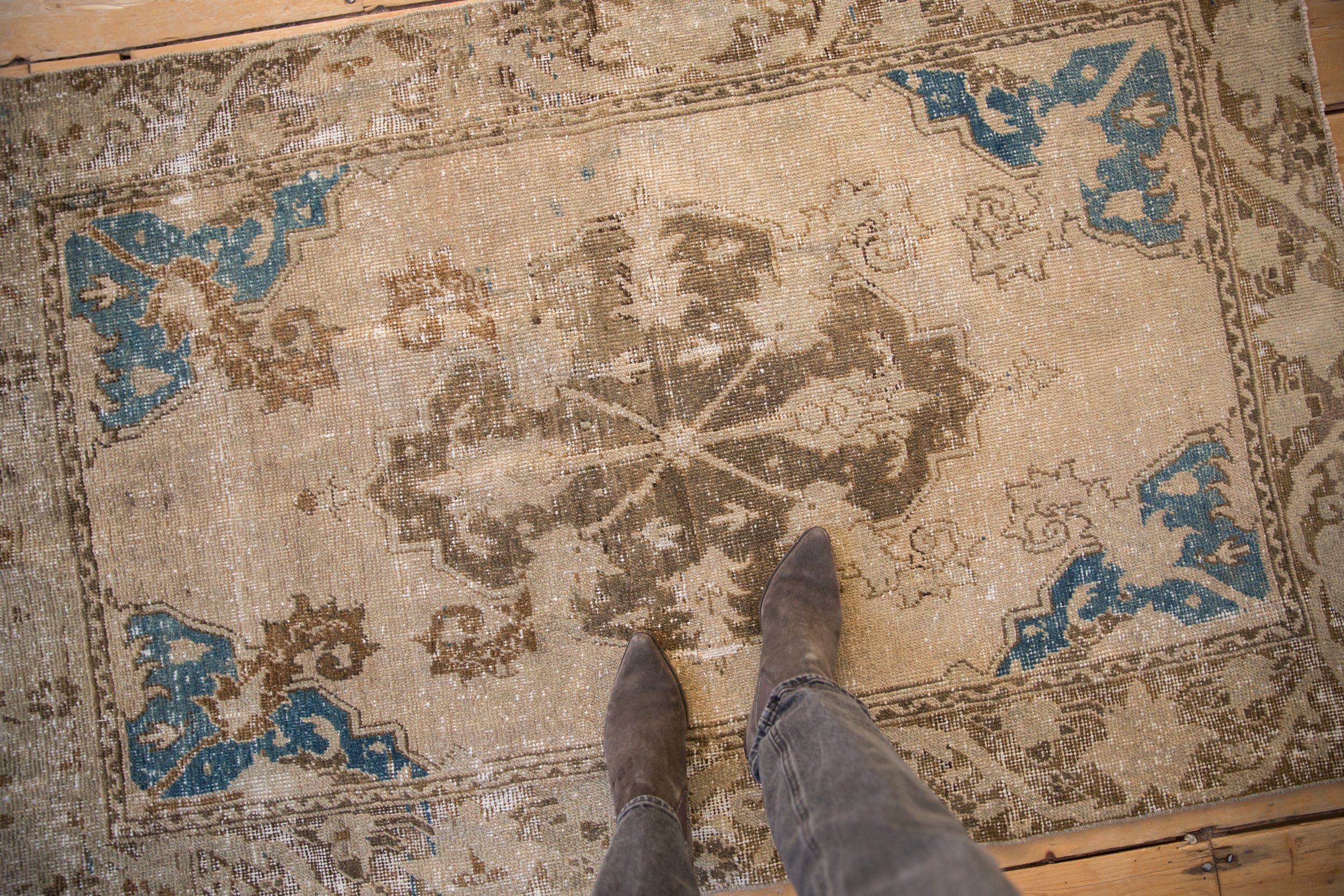 3.5x5.5 Vintage Distressed Oushak Rug - Image 2