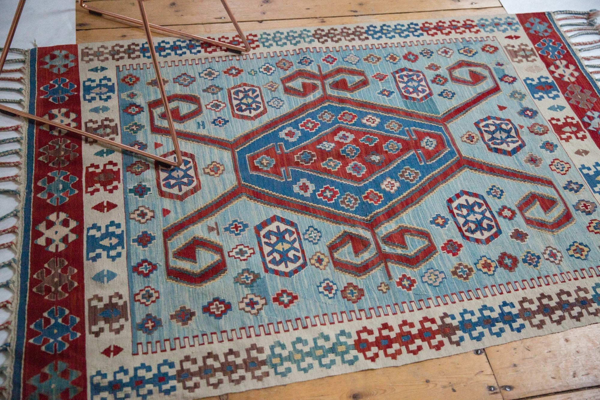 3.5x5.5 Vintage Fine Turkish Kilim Rug - Image 7