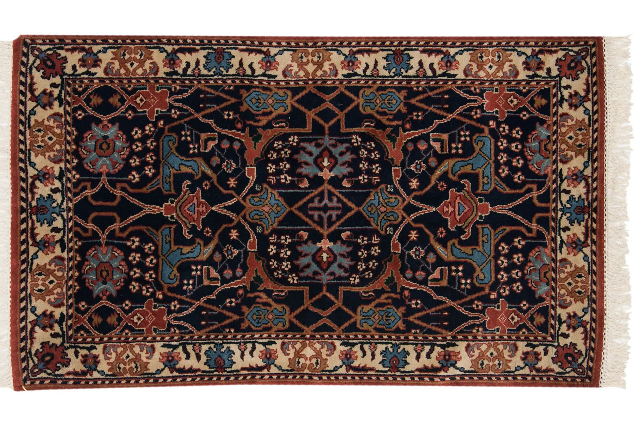 3.5x5.5 Vintage Indian Bijar Design Rug - Image 9