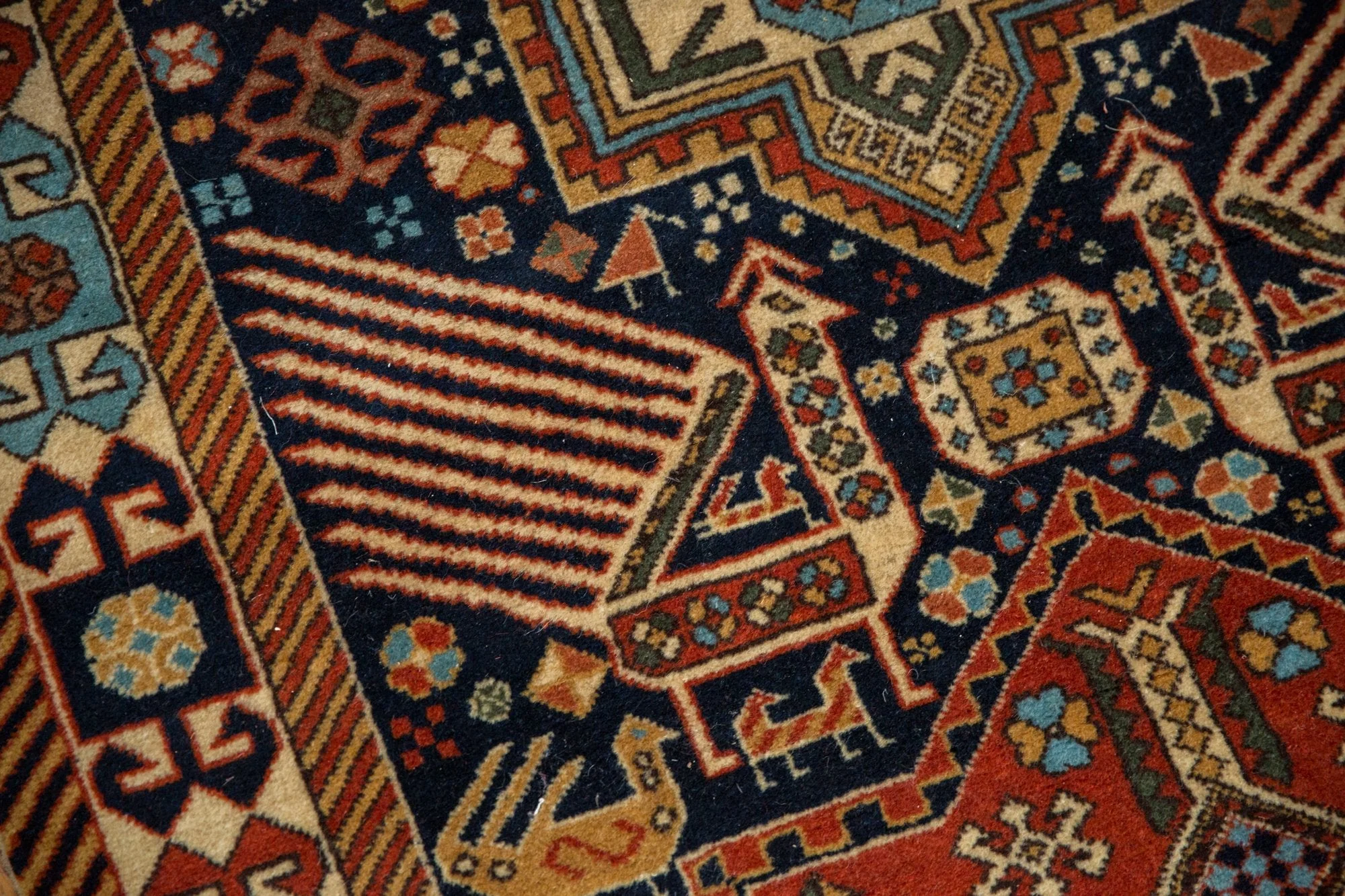 3.5x5.5 Vintage Romanian Akstafa Design Rug - Image 5