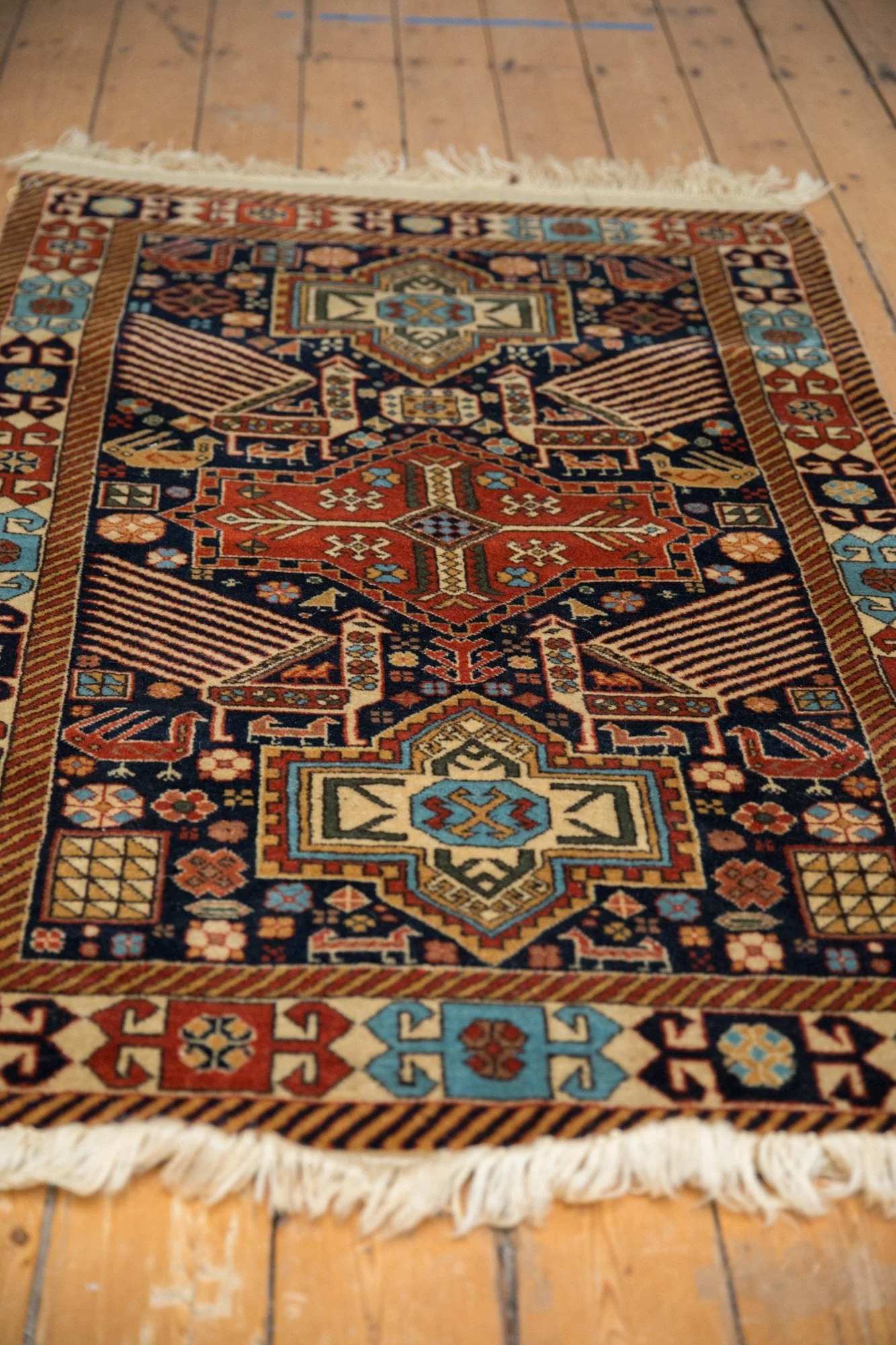3.5x5.5 Vintage Romanian Akstafa Design Rug - Image 6