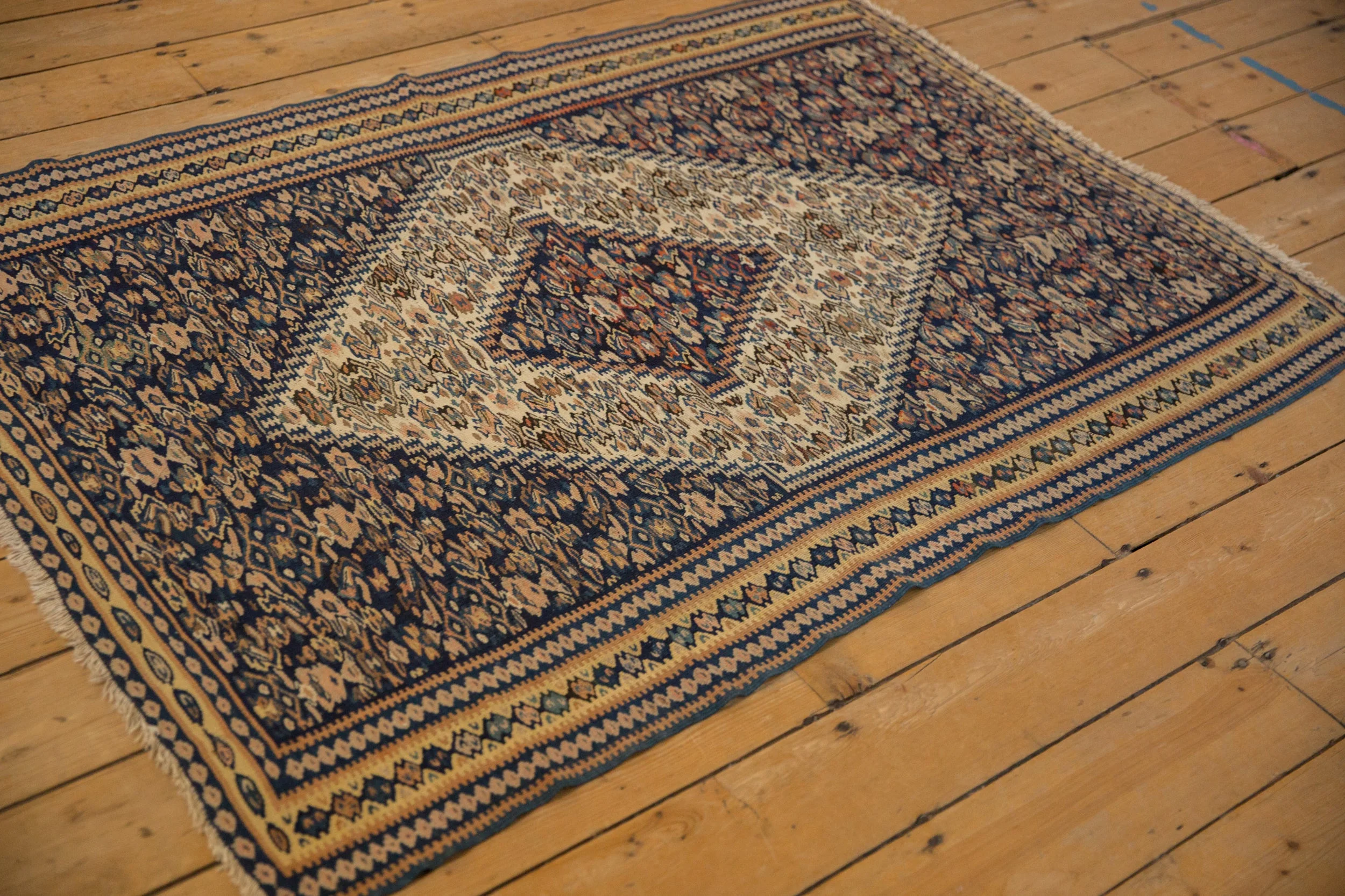 3.5x5 Antique Senneh Kilim Rug - Image 5