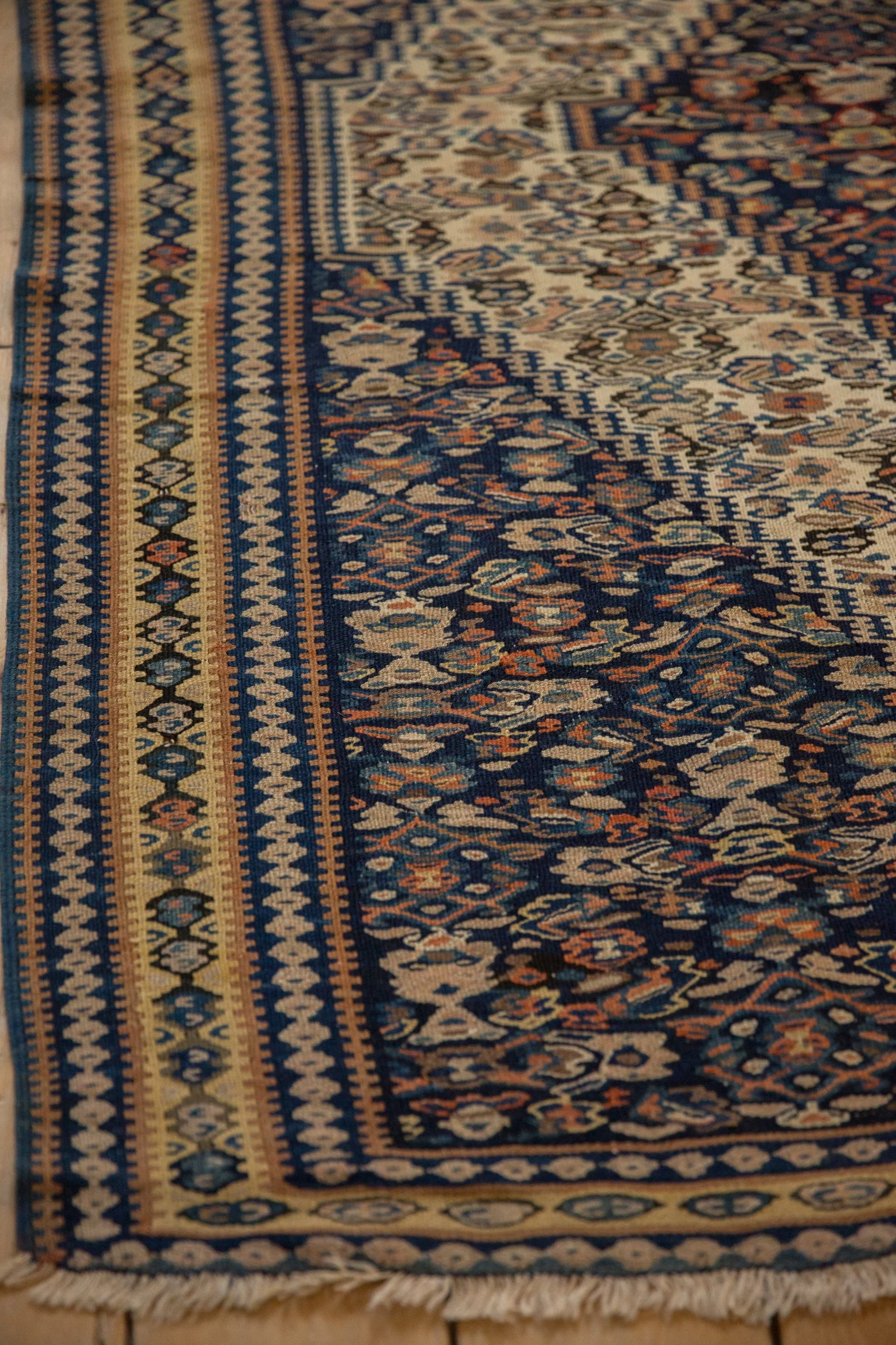 3.5x5 Antique Senneh Kilim Rug - Image 7