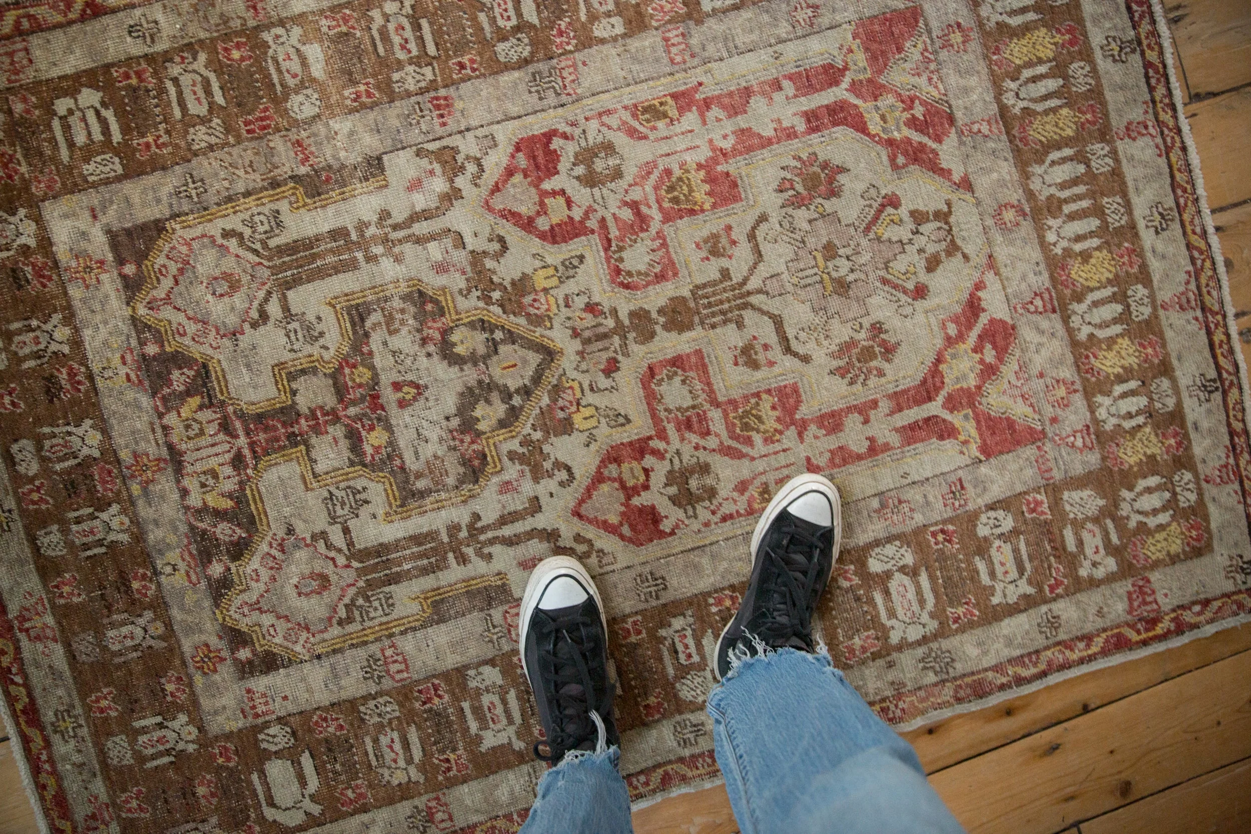 3.5x5 Vintage Distressed Anatolian Rug - Image 3