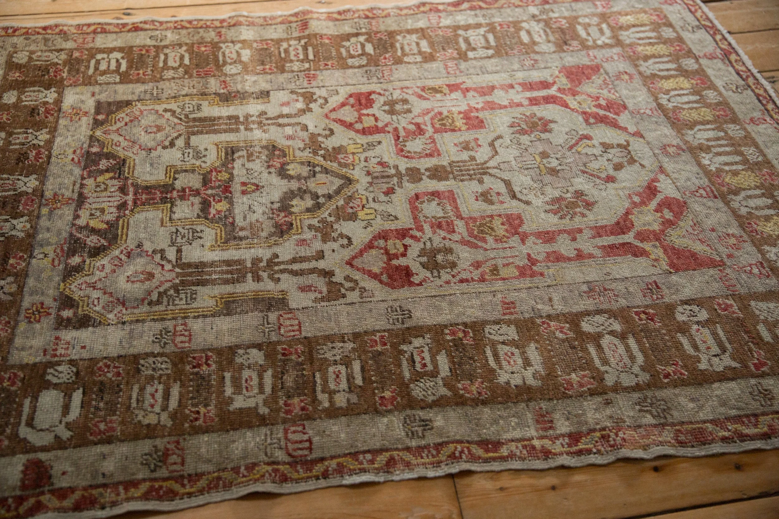 3.5x5 Vintage Distressed Anatolian Rug - Image 7