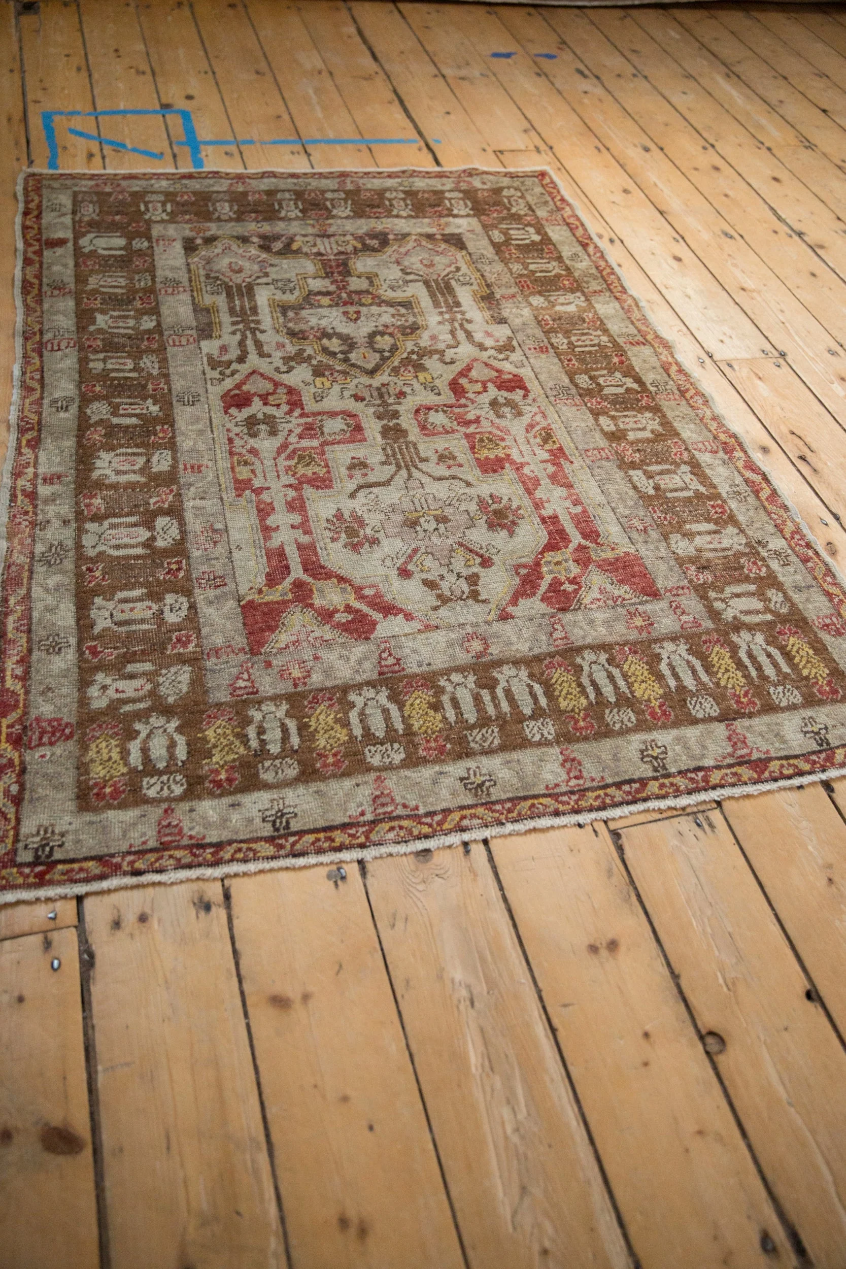 3.5x5 Vintage Distressed Anatolian Rug - Image 8