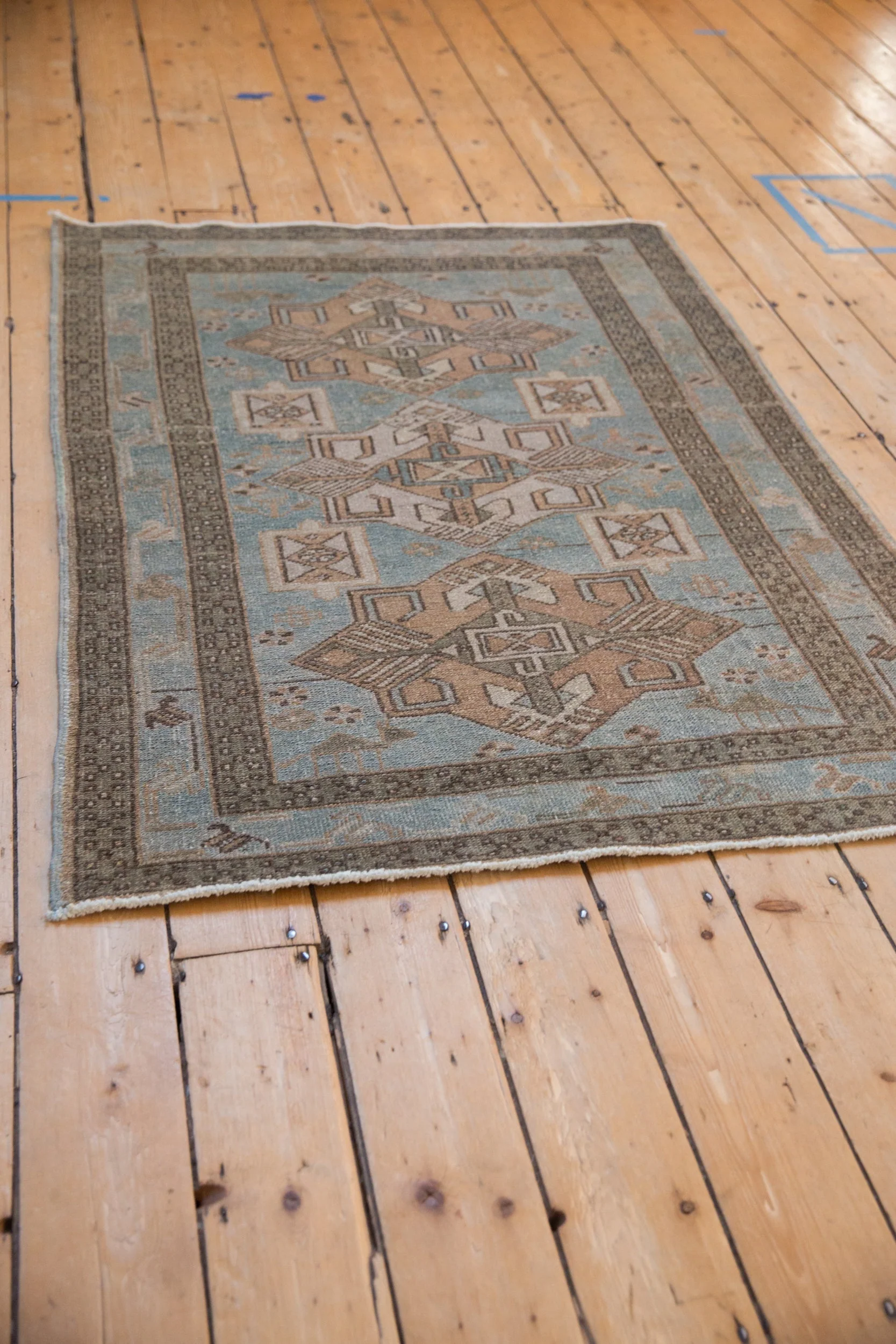 3.5x5 Vintage Distressed Hamadan Rug - Image 7