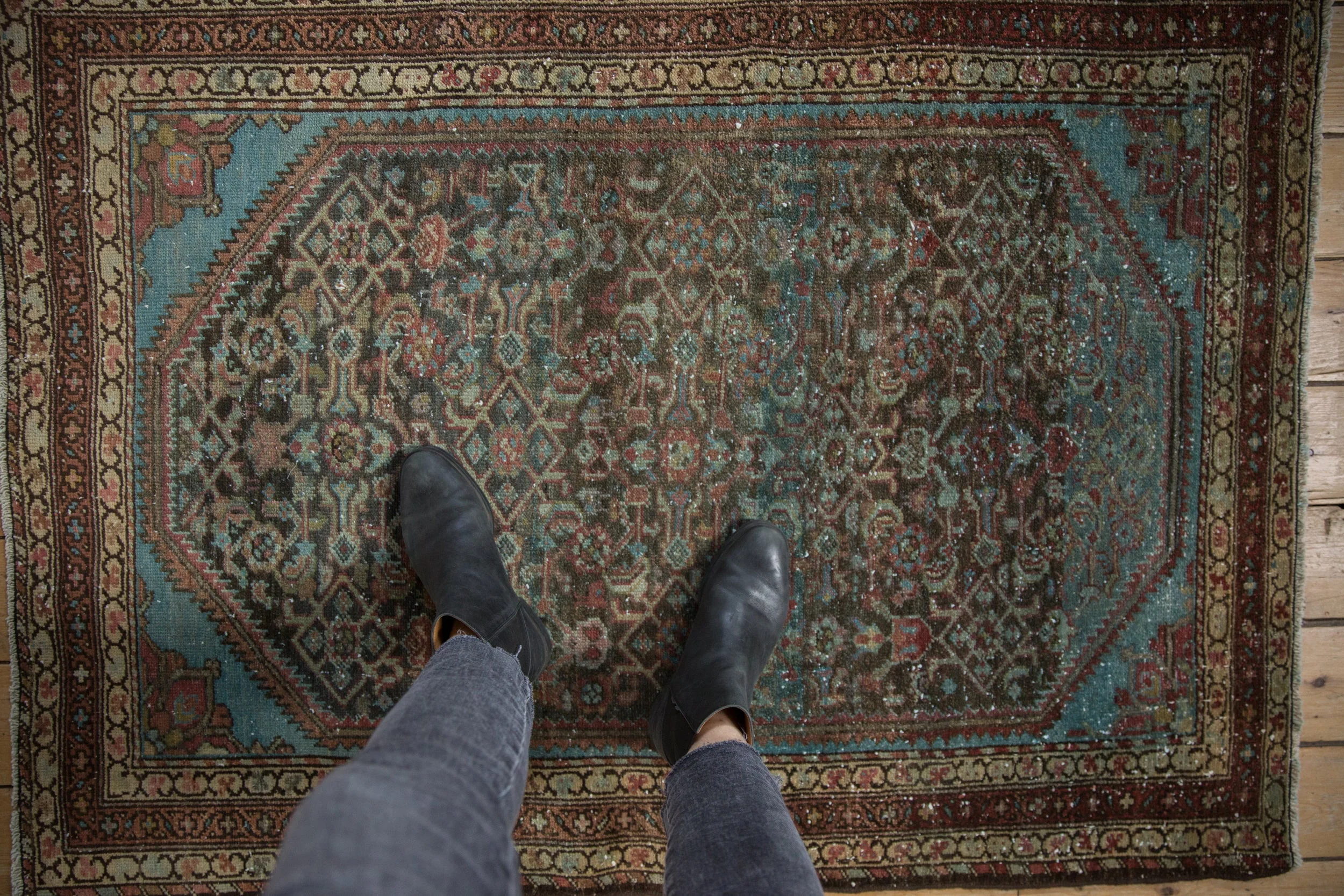 3.5x5 Vintage Distressed Malayer Rug - Image 2