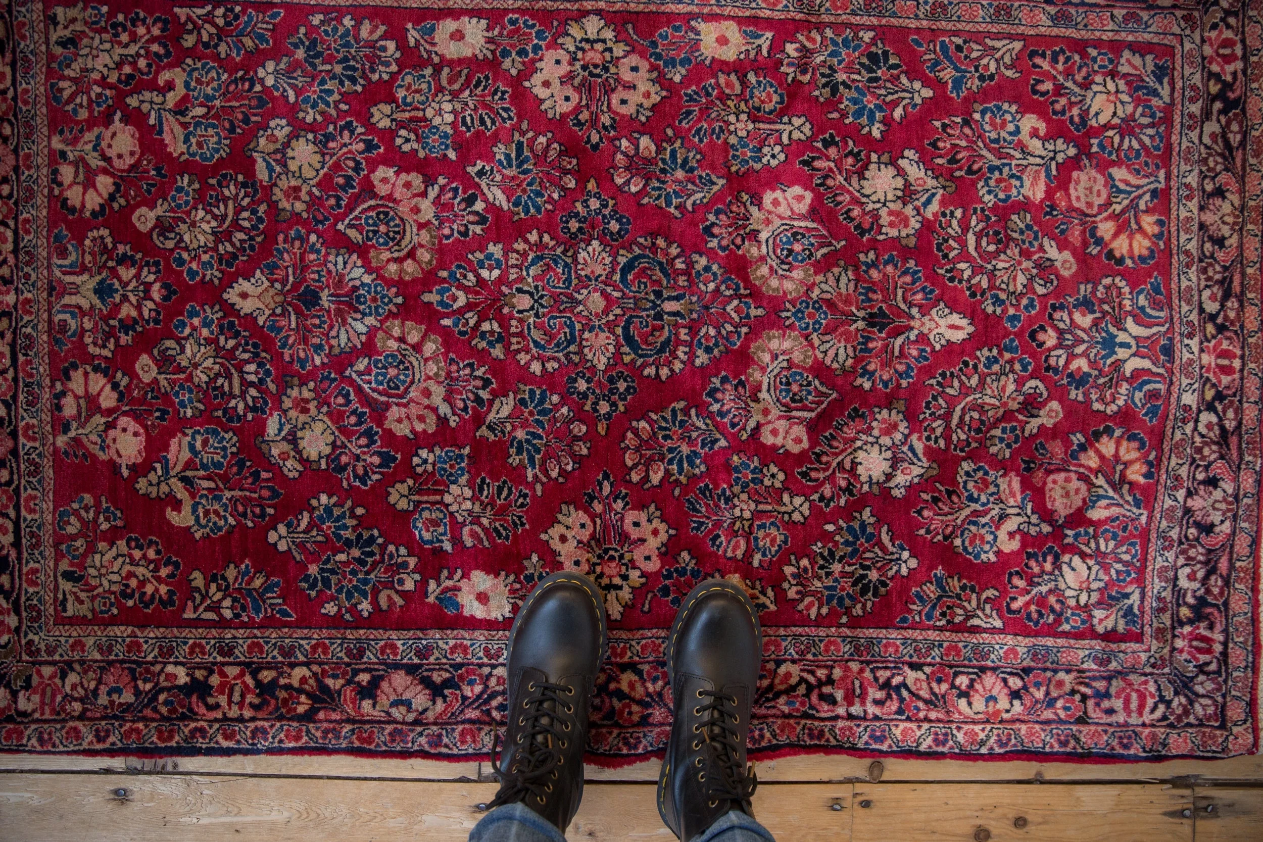 3.5x5 Vintage Fine German Sarouk Rug - Image 2
