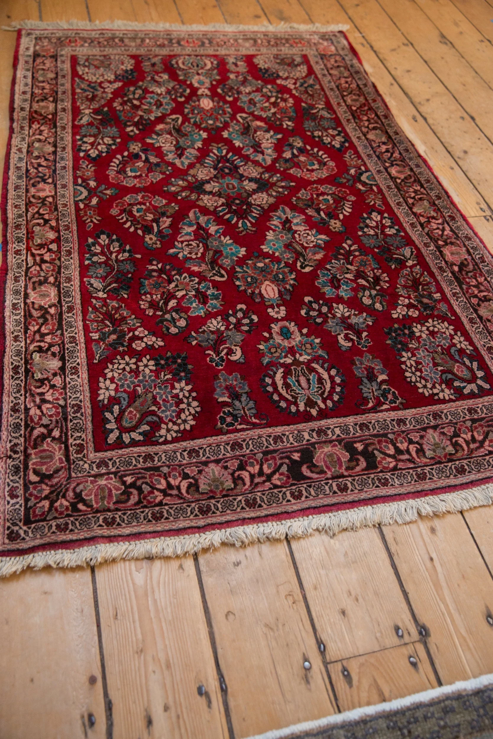 3.5x5 Vintage Fine Sarouk Rug - Image 8