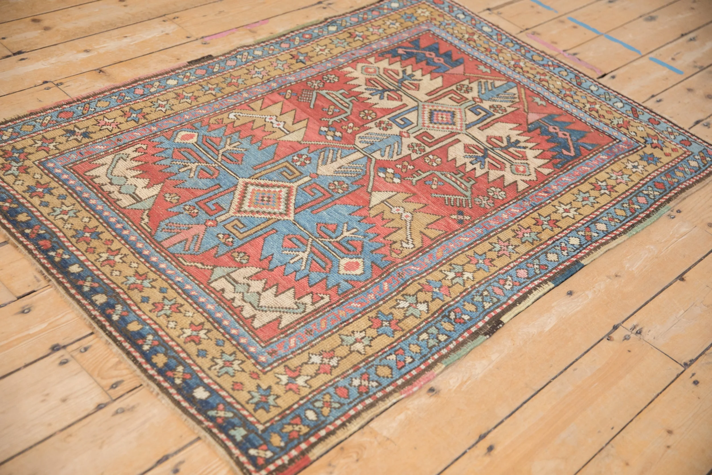 3.5x5 Vintage Heriz Rug - Image 7
