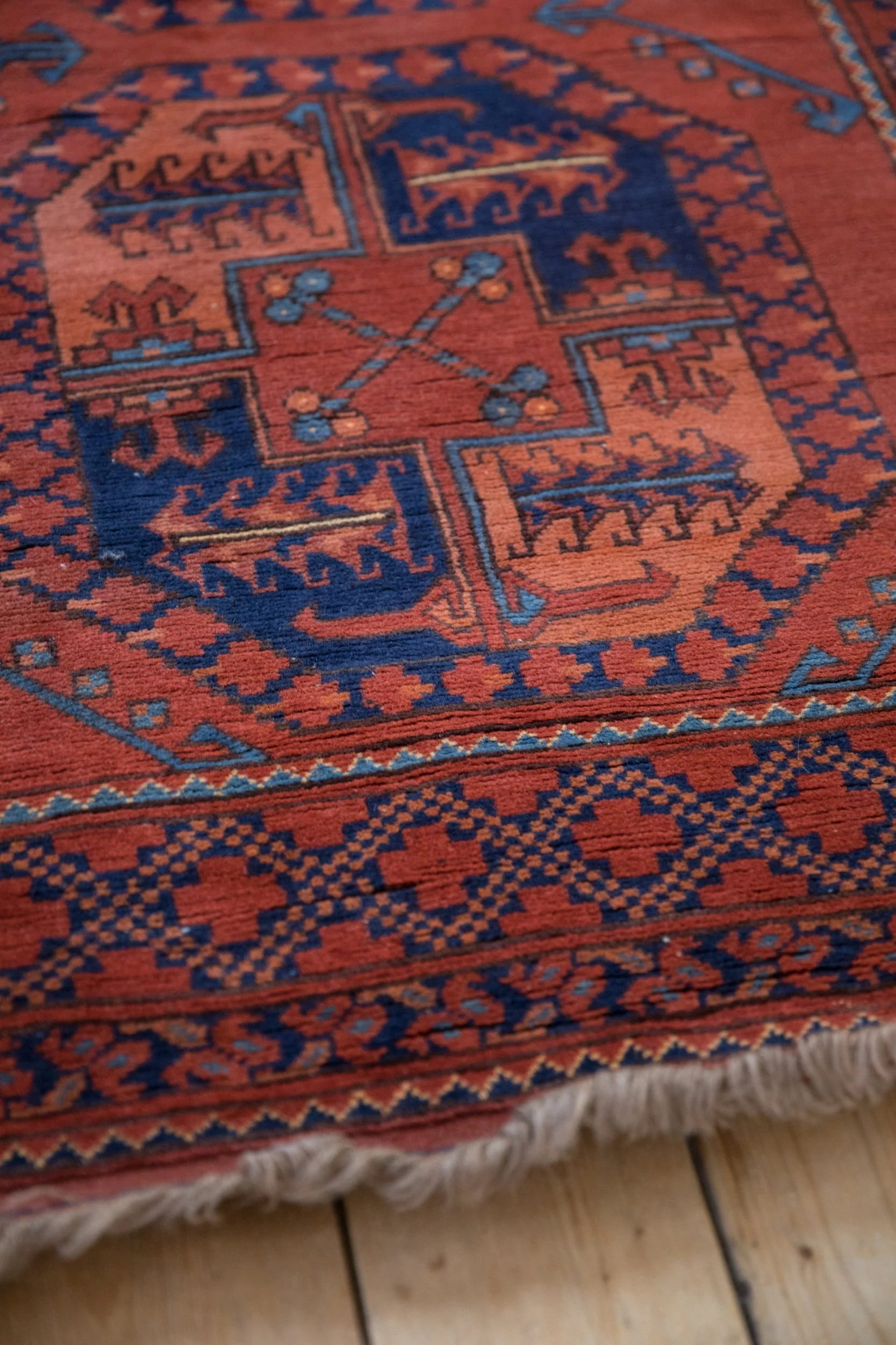 3.5x5 Vintage Pakistani Ersari Design Rug - Image 10