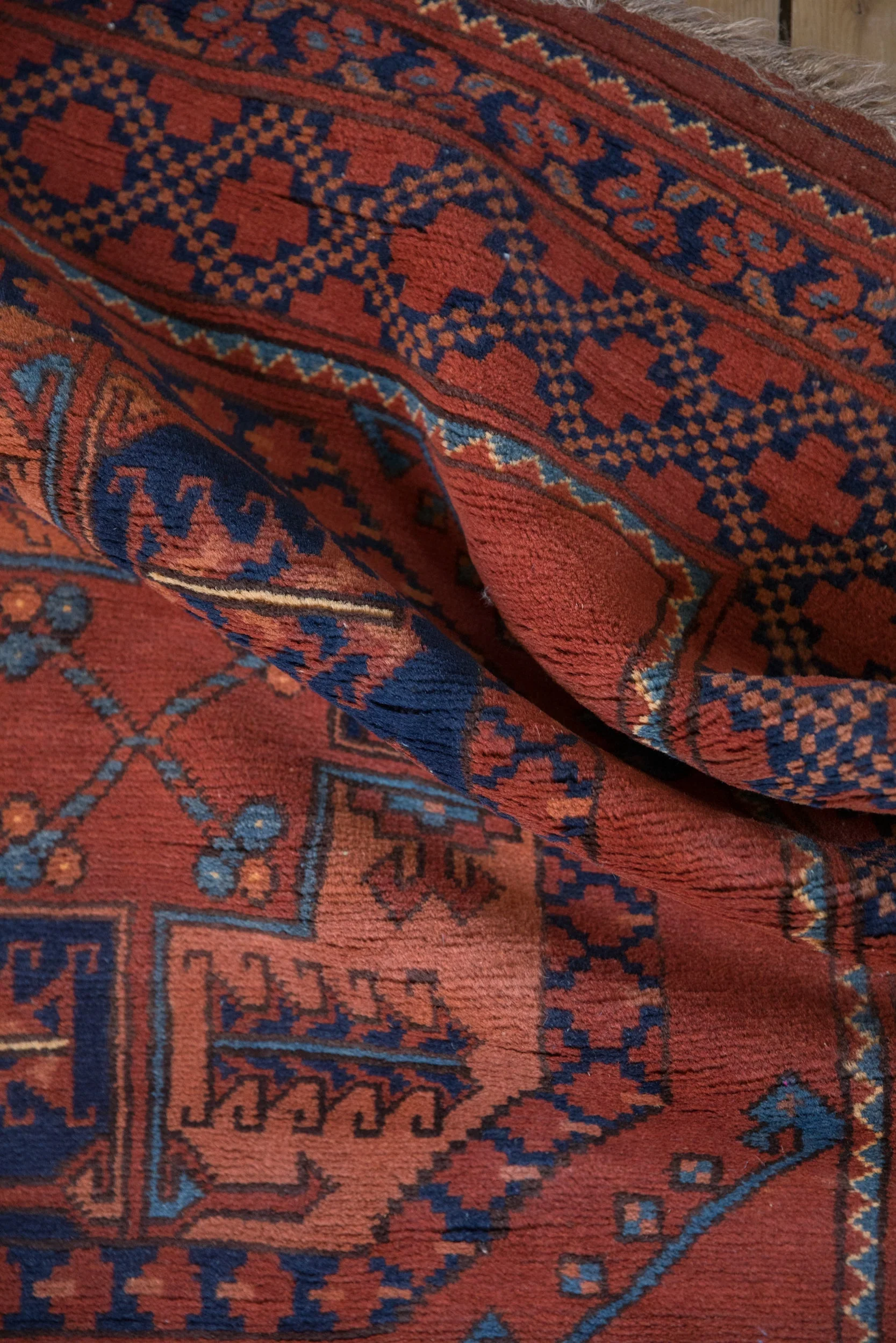 3.5x5 Vintage Pakistani Ersari Design Rug - Image 11