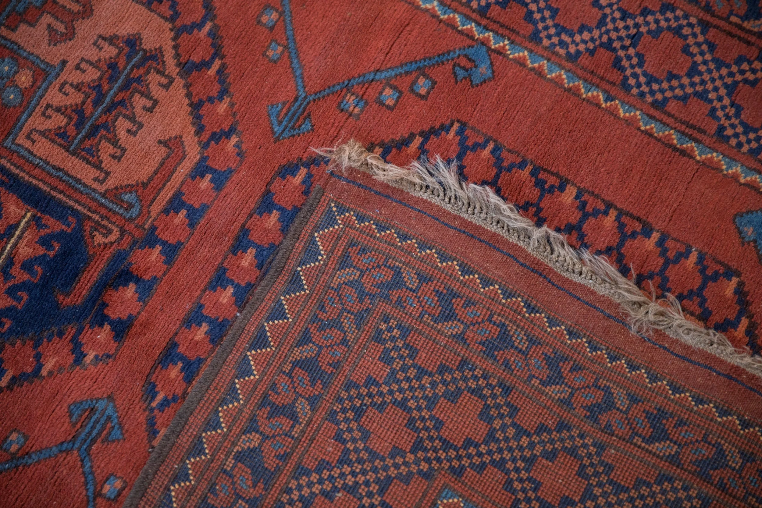 3.5x5 Vintage Pakistani Ersari Design Rug - Image 12