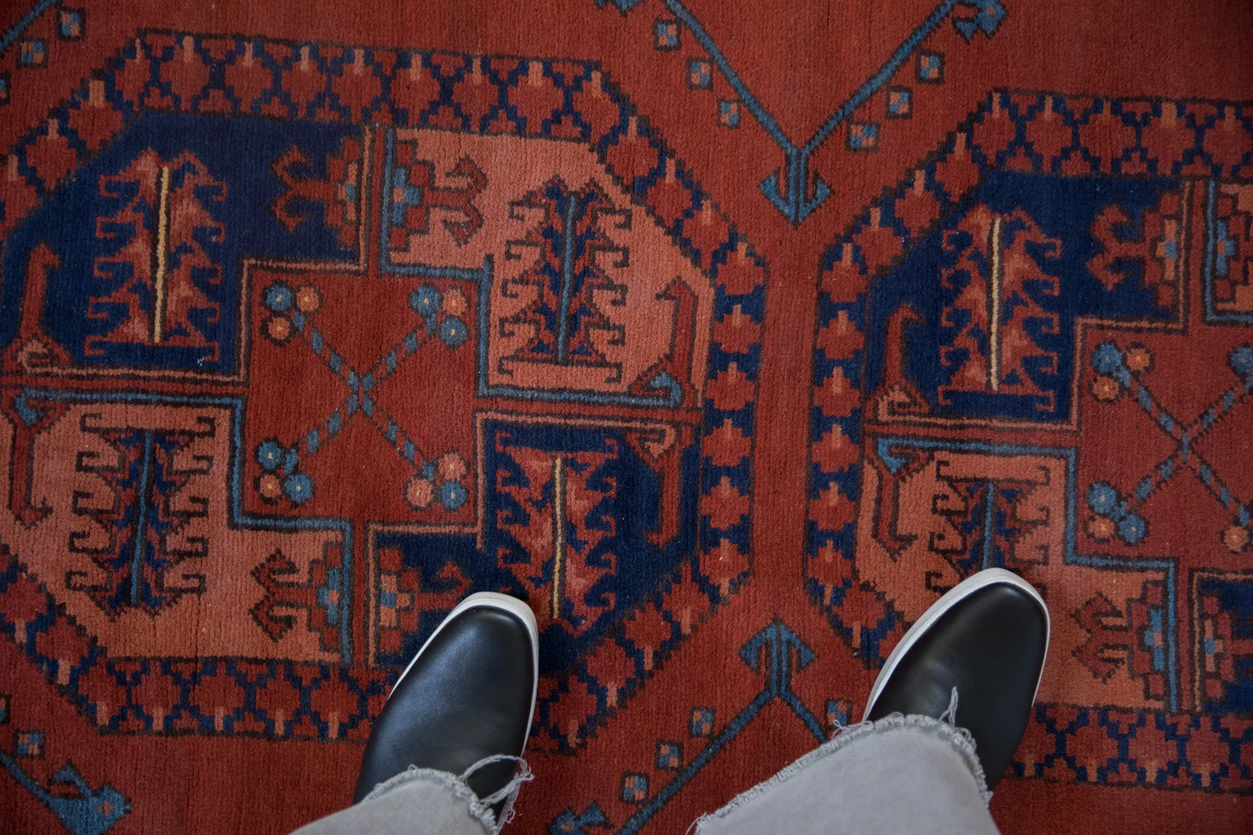 3.5x5 Vintage Pakistani Ersari Design Rug - Image 3