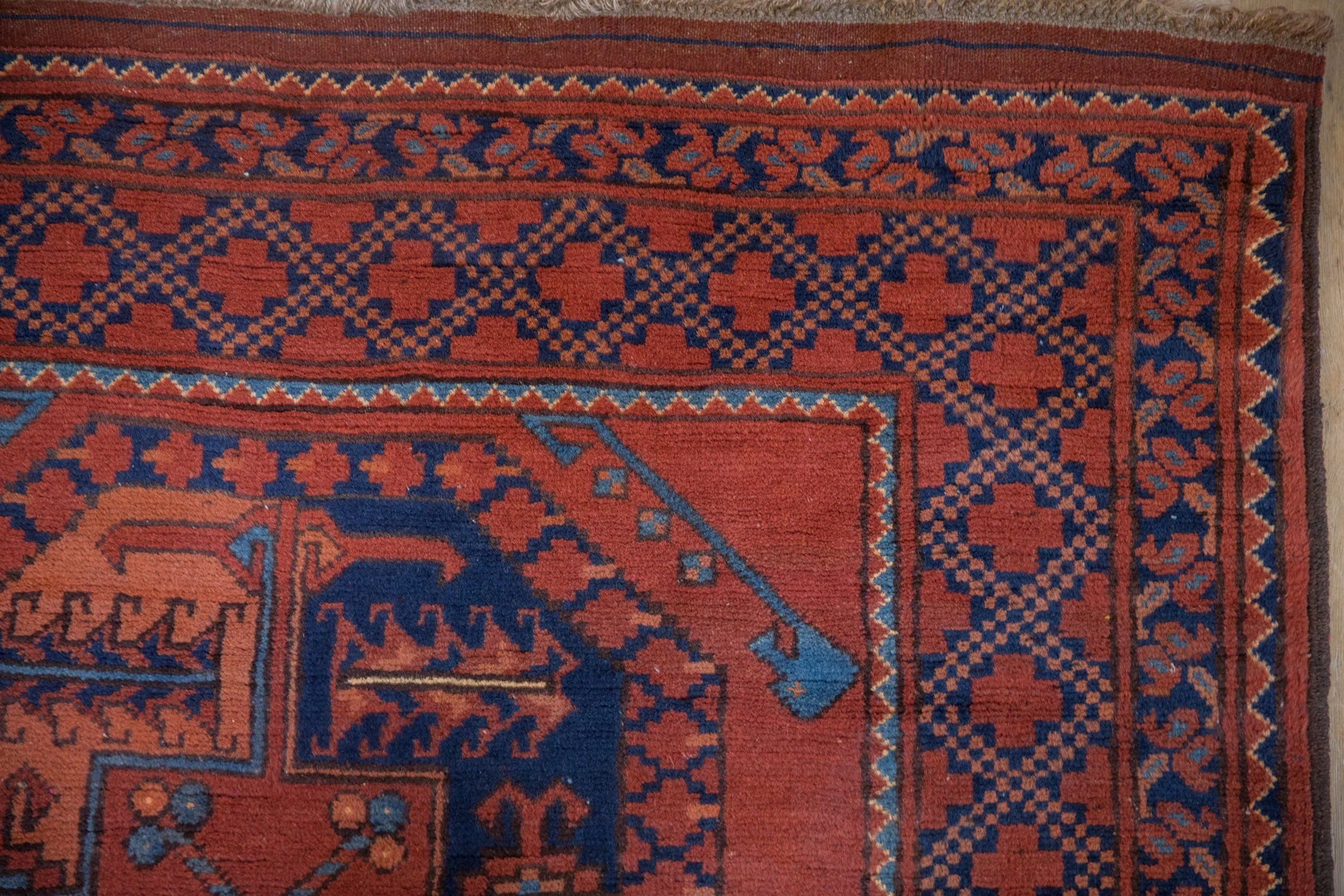 3.5x5 Vintage Pakistani Ersari Design Rug - Image 5