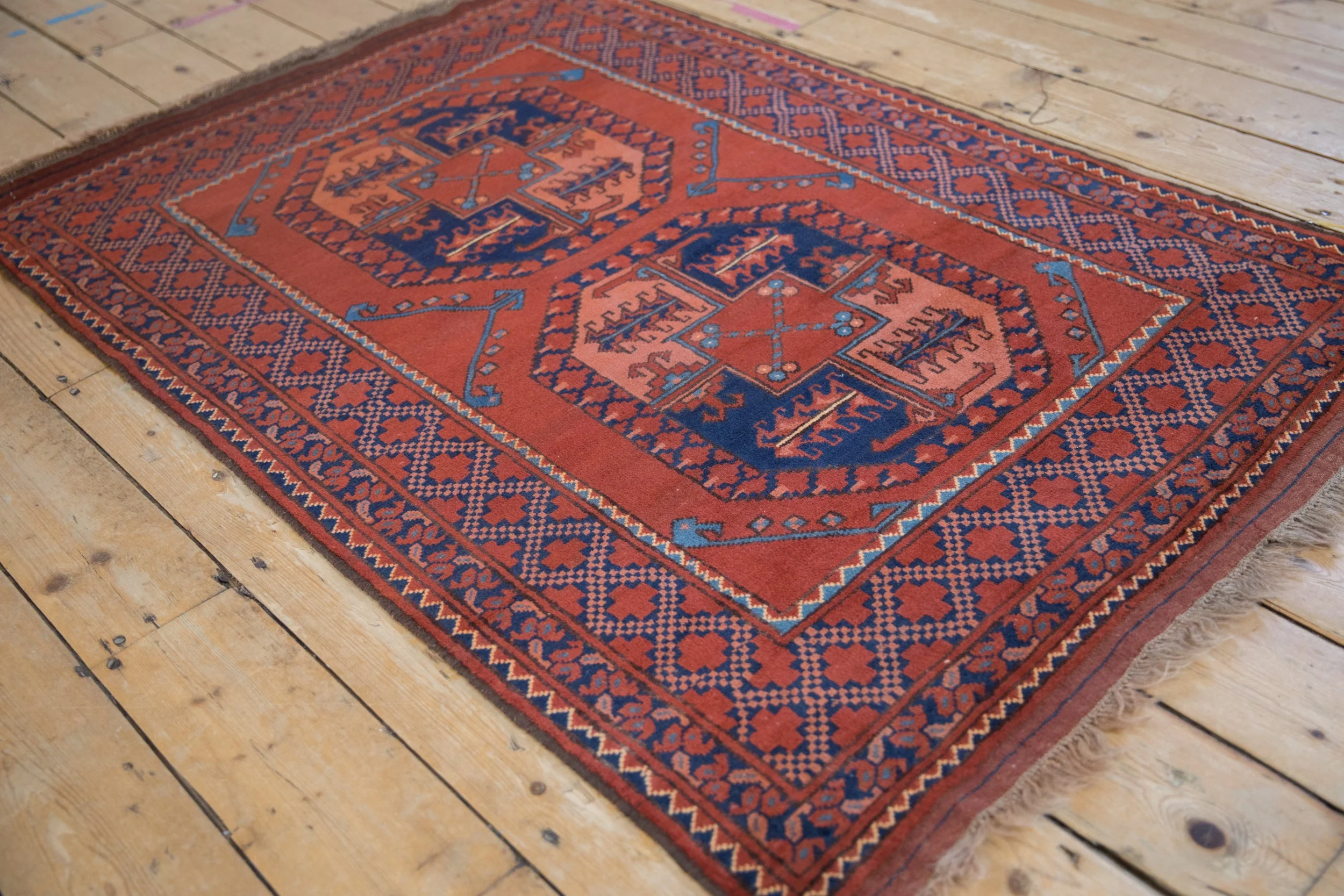 3.5x5 Vintage Pakistani Ersari Design Rug - Image 6
