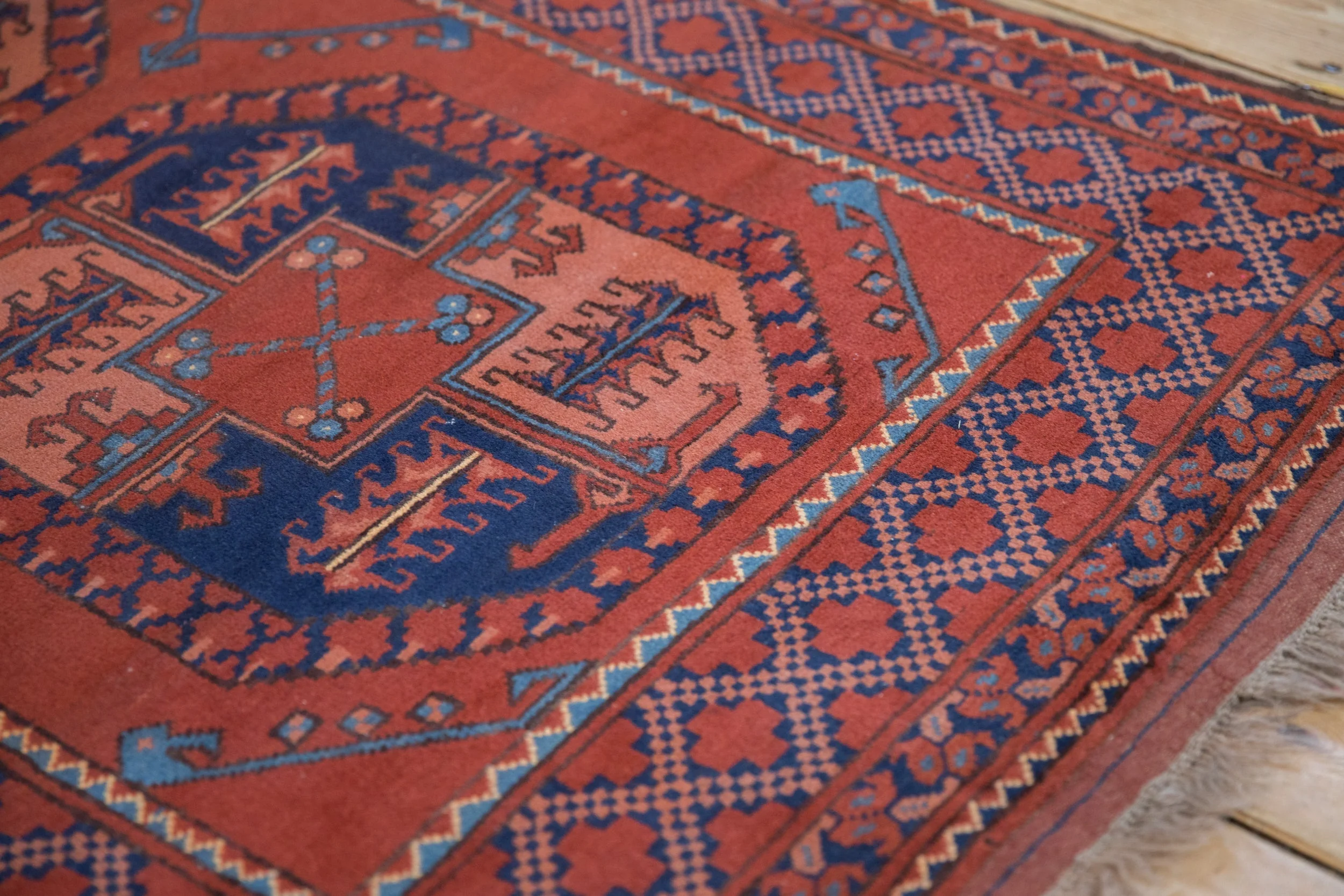 3.5x5 Vintage Pakistani Ersari Design Rug - Image 7