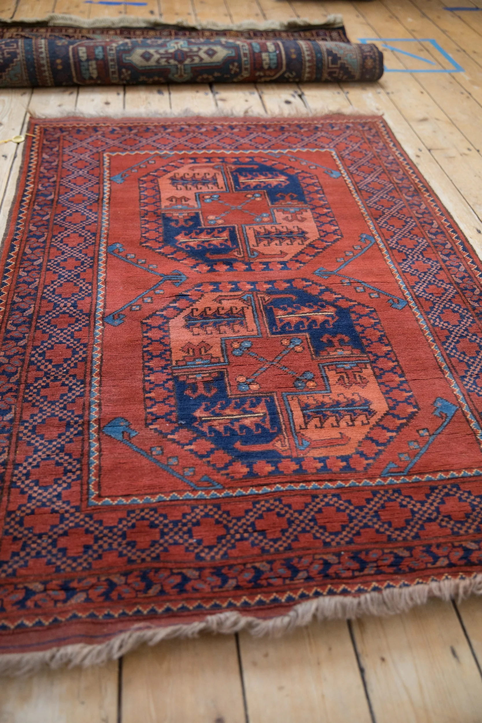 3.5x5 Vintage Pakistani Ersari Design Rug - Image 9