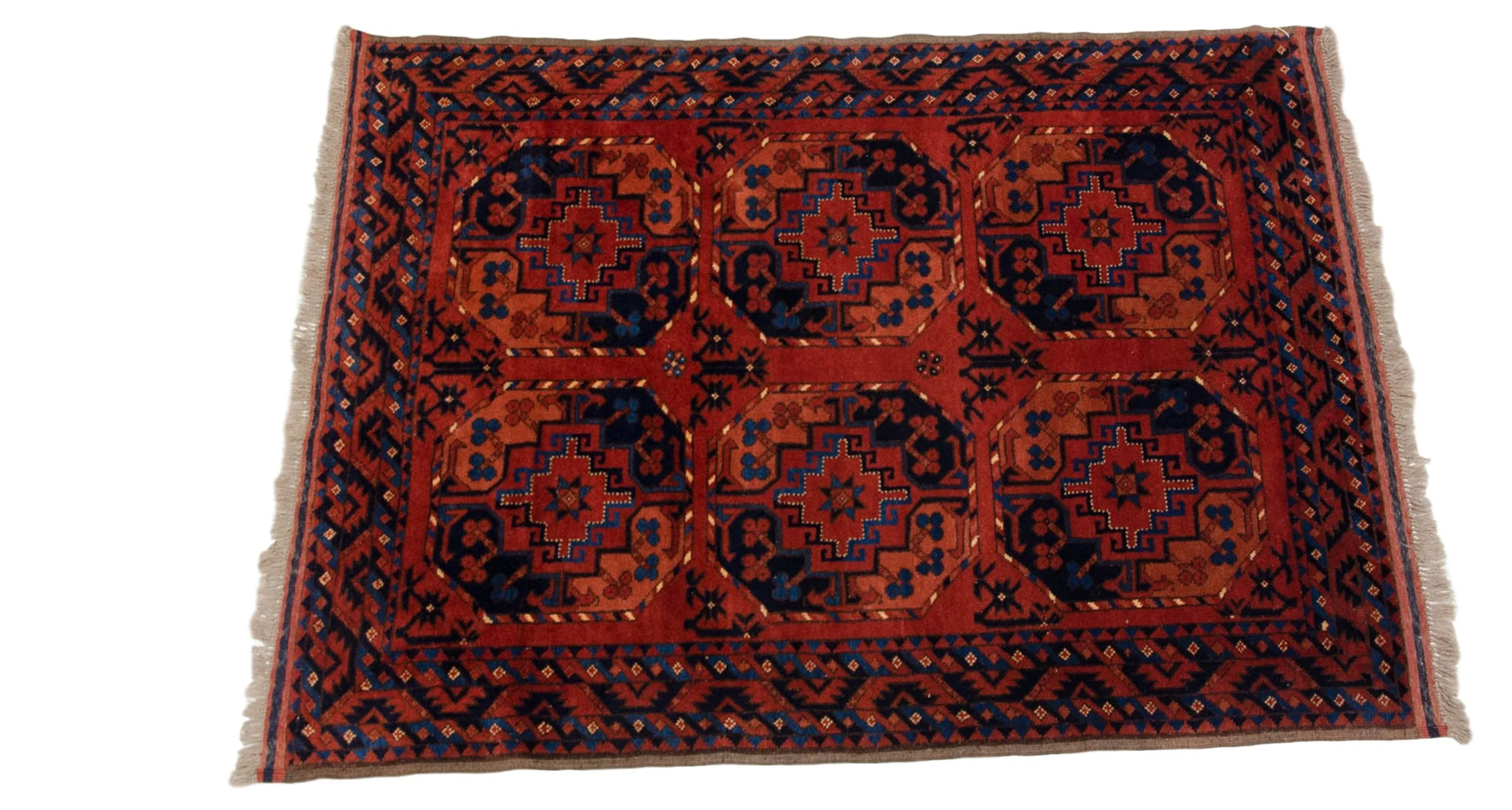 3.5x5 Vintage Pakistani Ersari Design Rug - Image 5