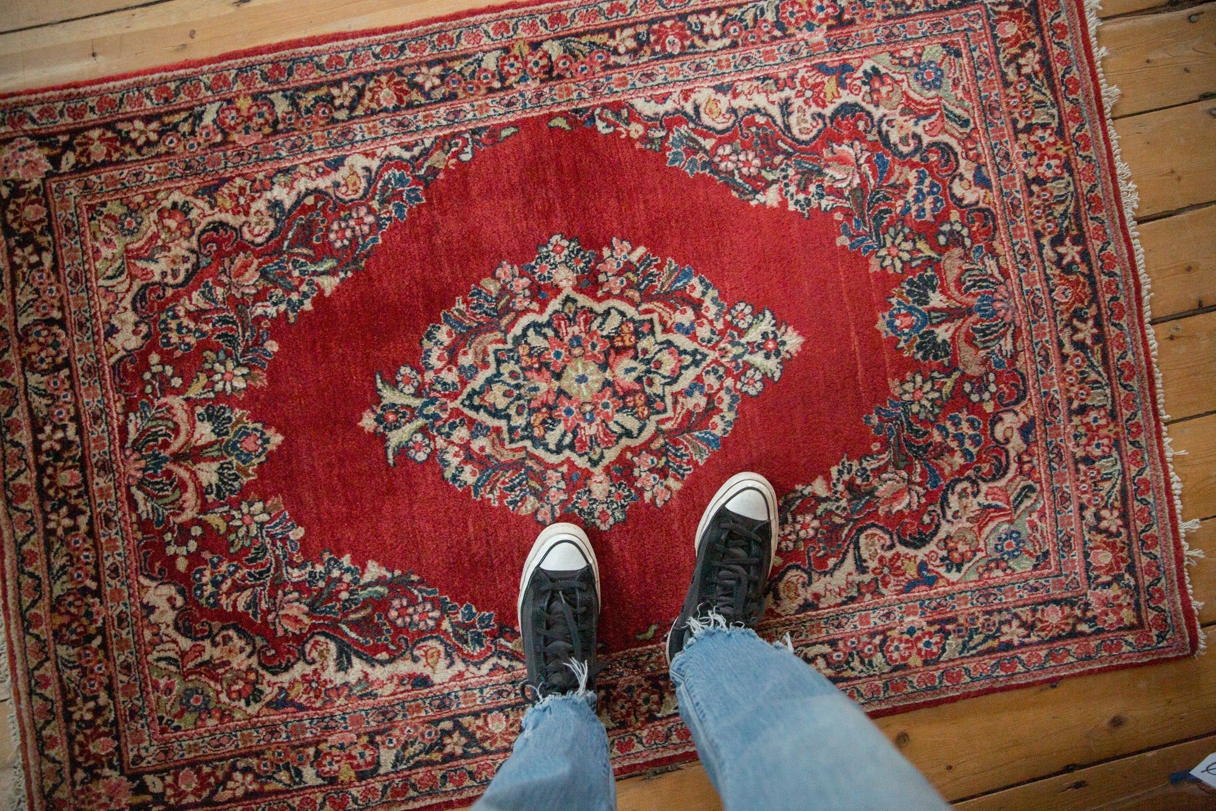 3.5x5 Vintage Sarouk Rug - Image 2