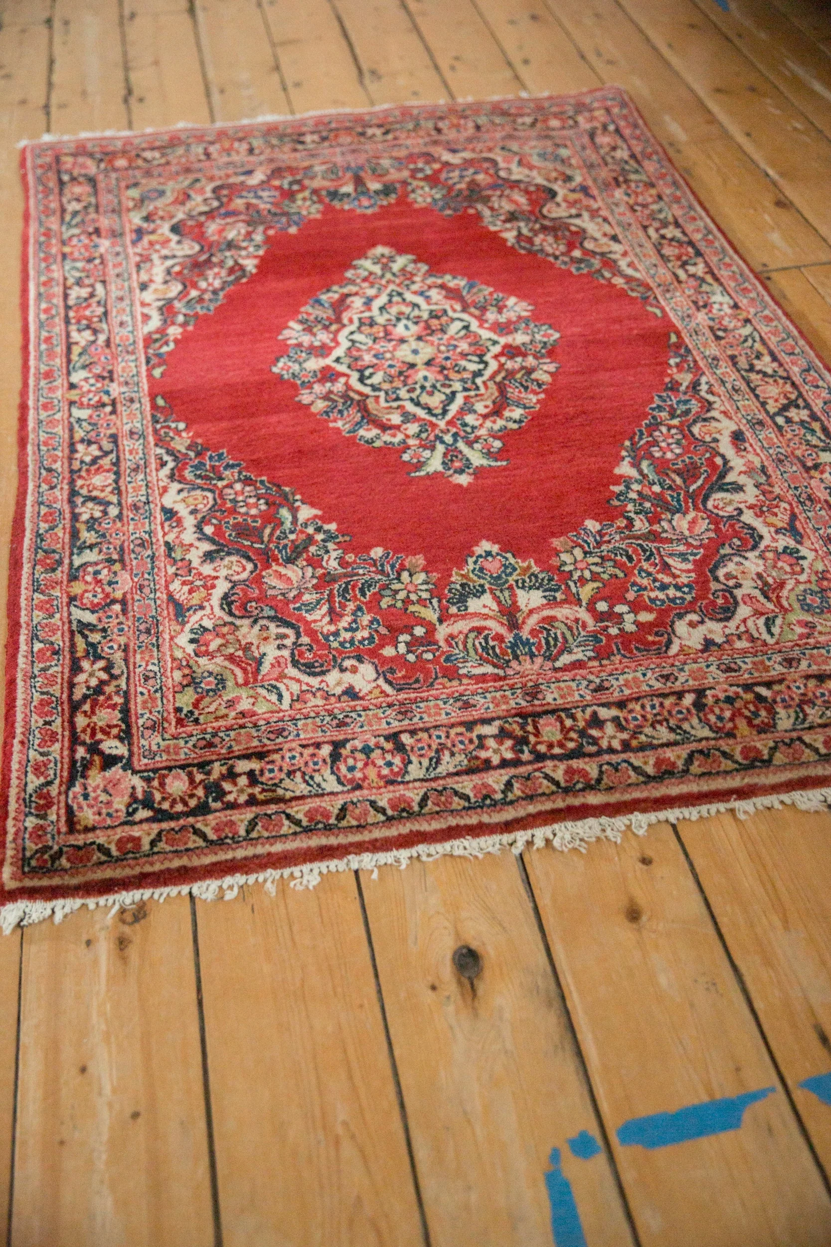 3.5x5 Vintage Sarouk Rug - Image 4