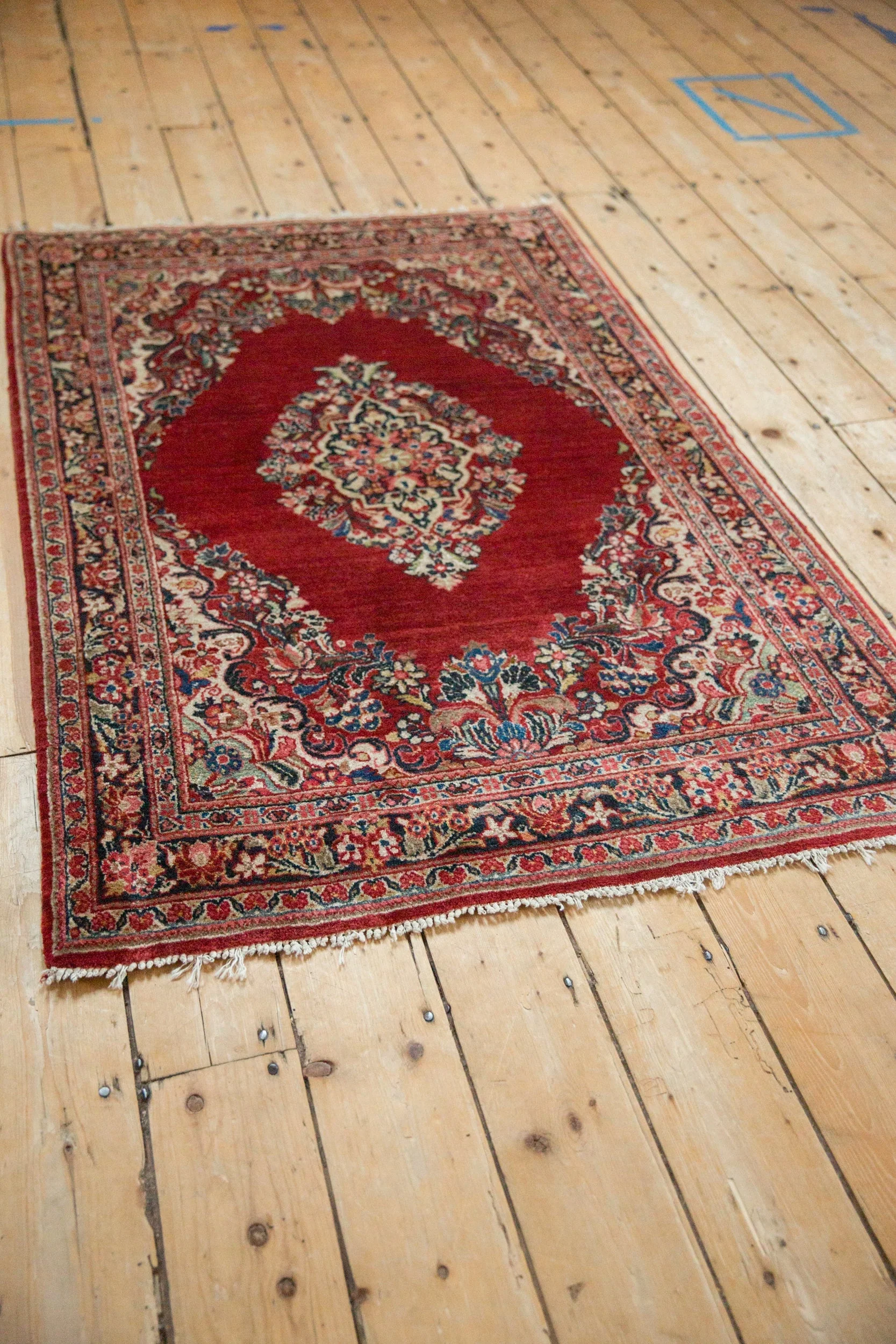 3.5x5 Vintage Sarouk Rug - Image 7