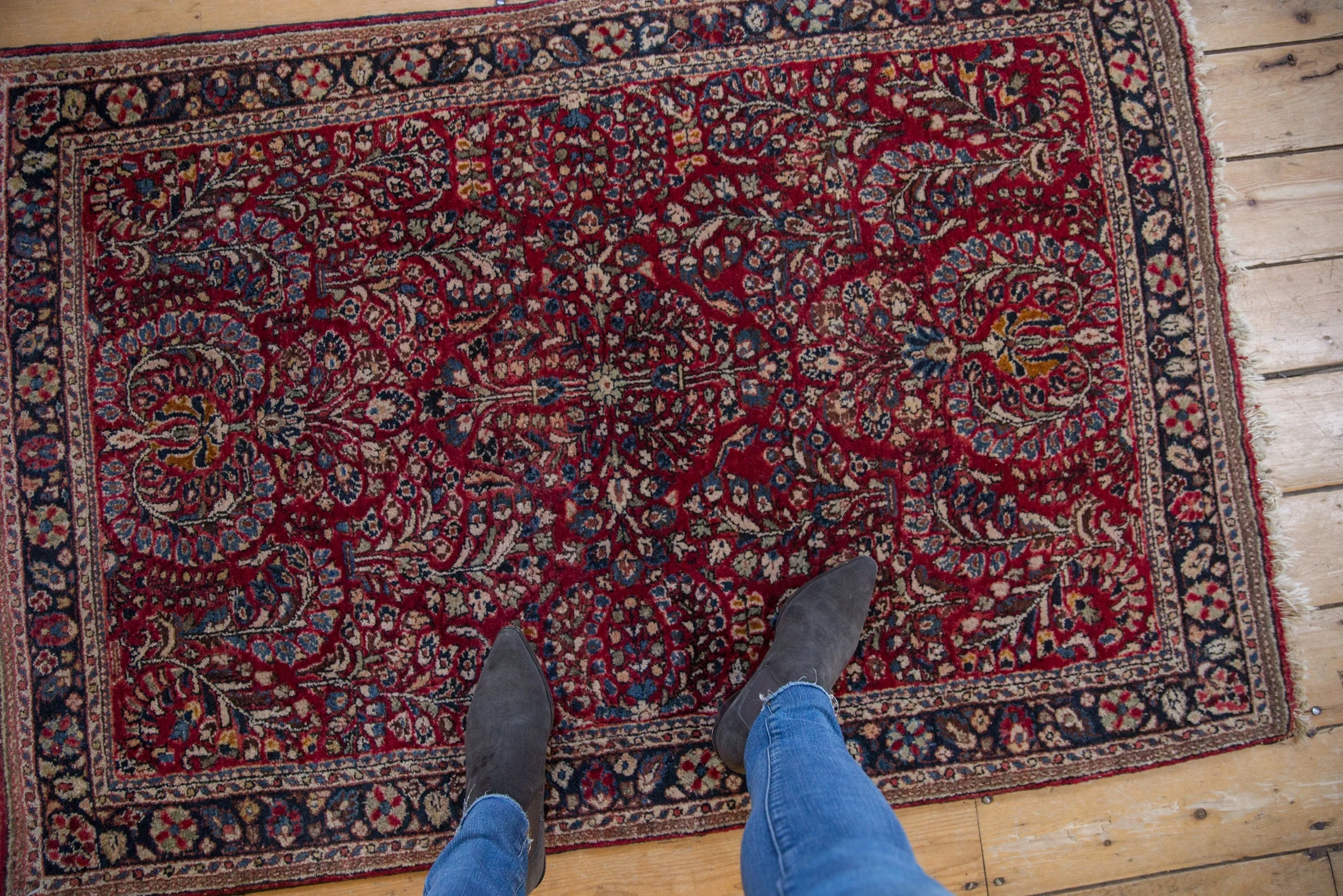 3.5x5 Vintage Sarouk Rug - Image 2