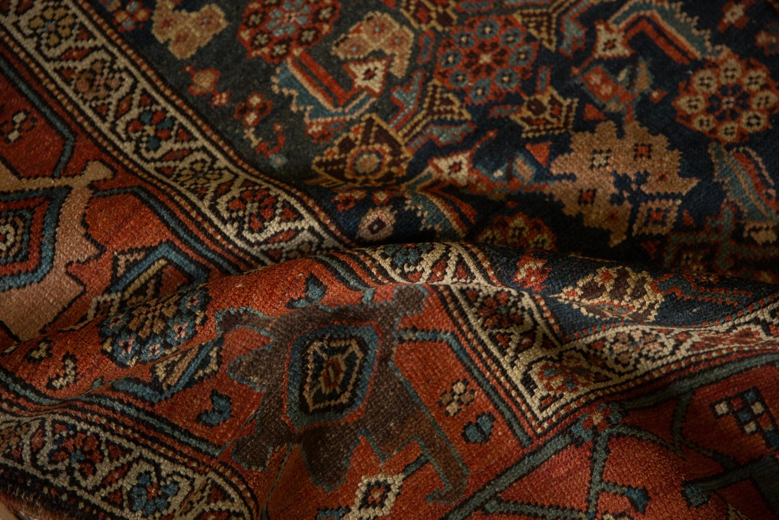3.5x6.5 Antique Kurdish Hamadan Rug - Image 10
