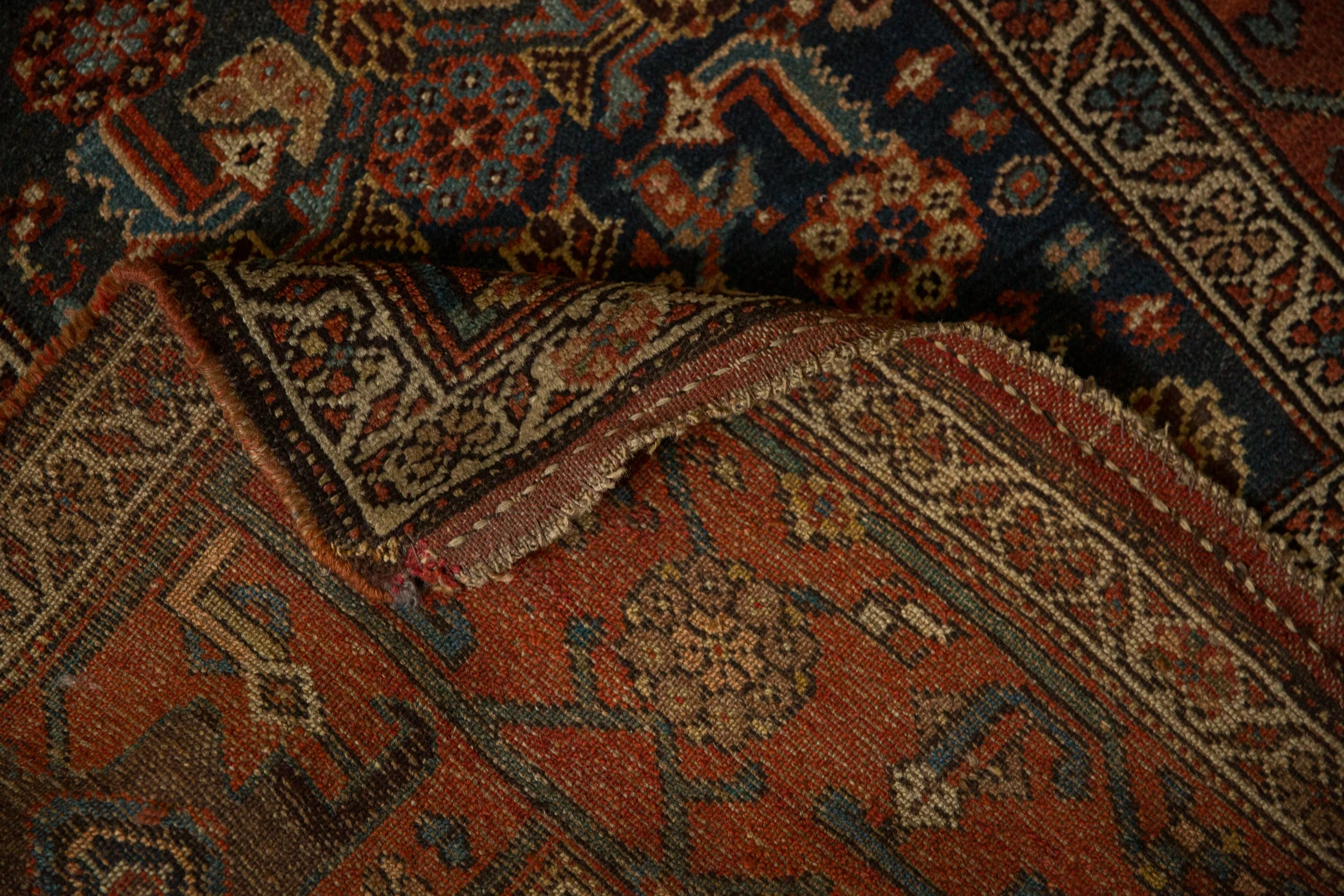3.5x6.5 Antique Kurdish Hamadan Rug - Image 11