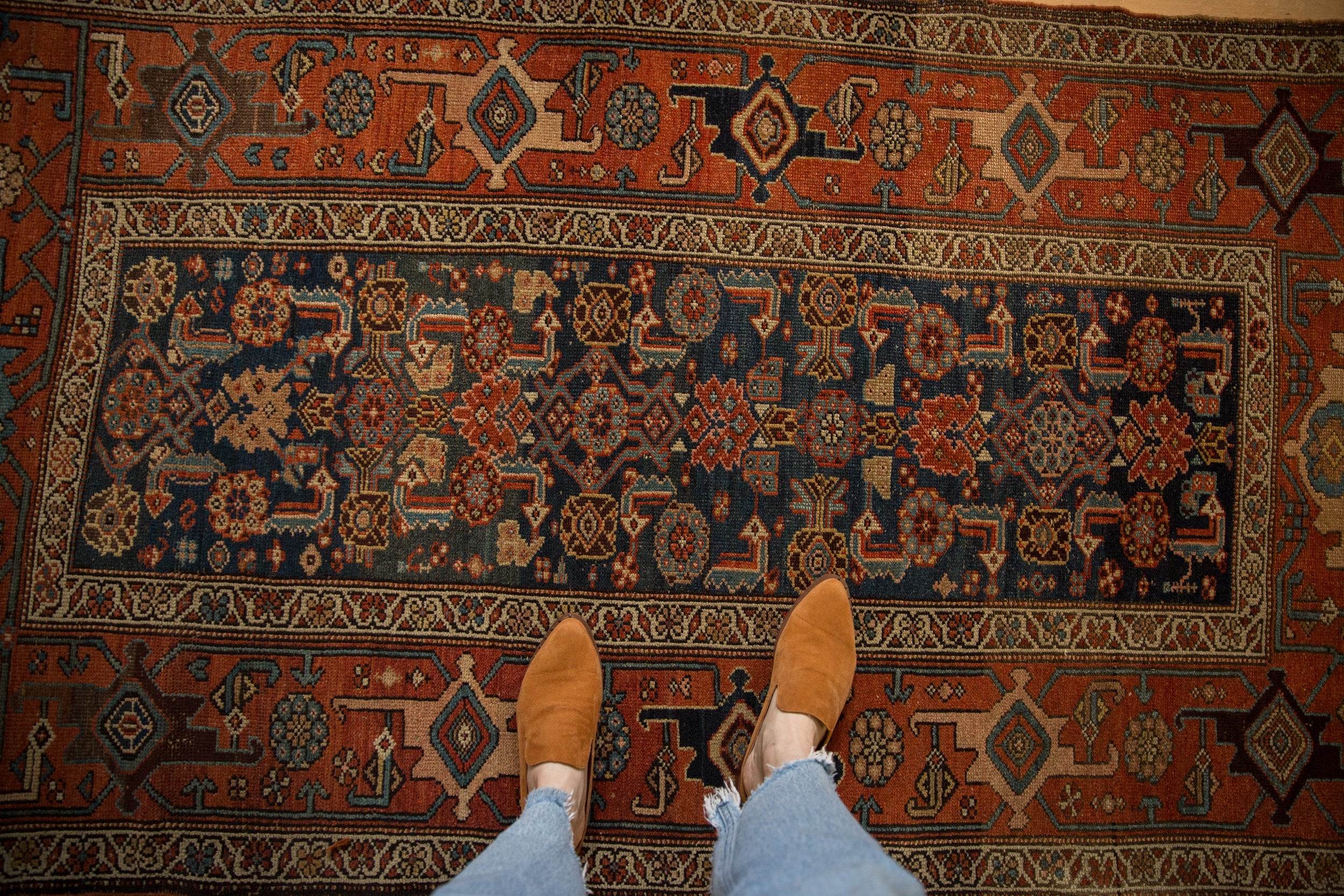 3.5x6.5 Antique Kurdish Hamadan Rug - Image 2